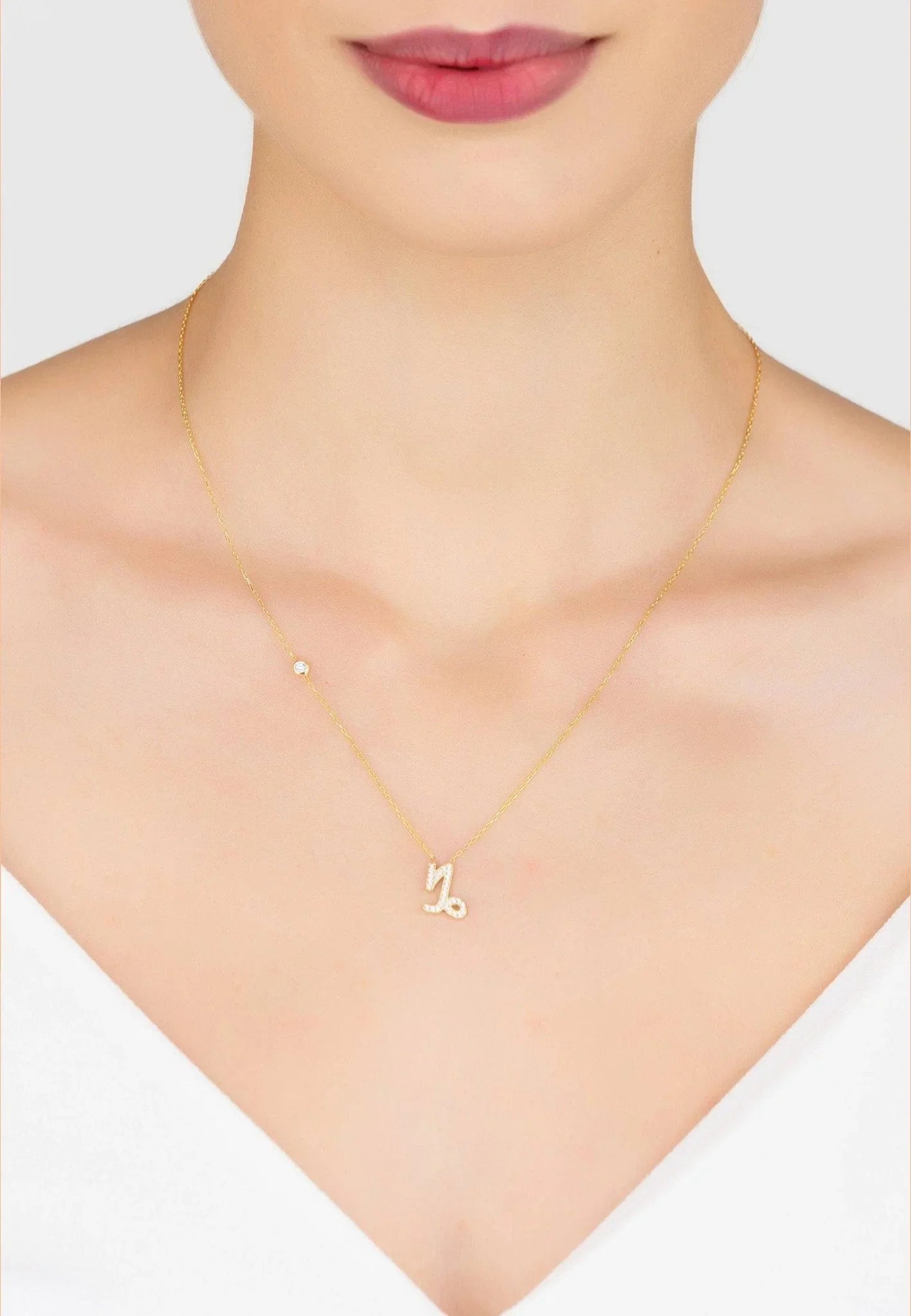 Zodiac Star Sign Pendant Necklace Gold Capricorn - LATELITA Necklaces