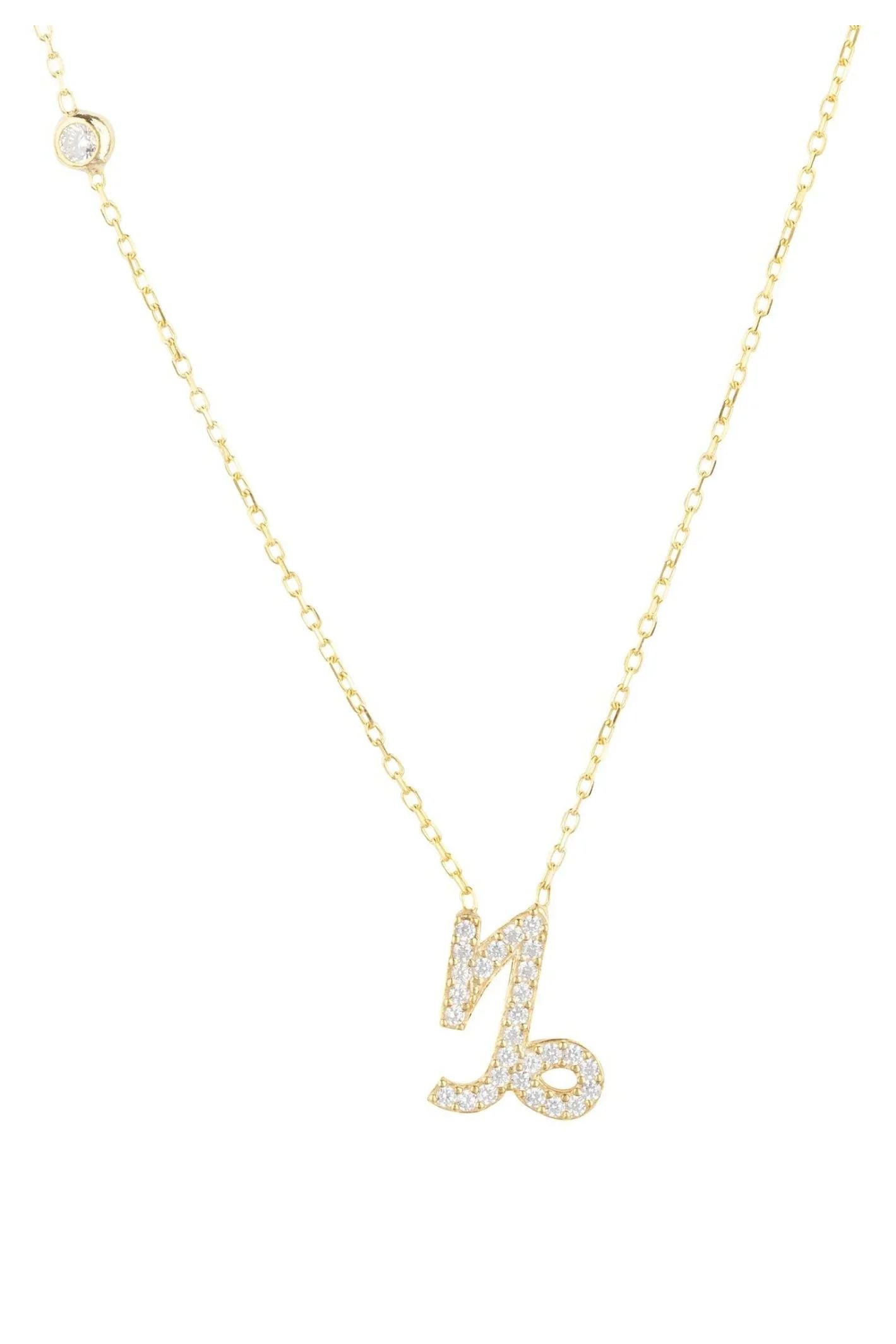 Zodiac Star Sign Pendant Necklace Gold Capricorn - LATELITA Necklaces
