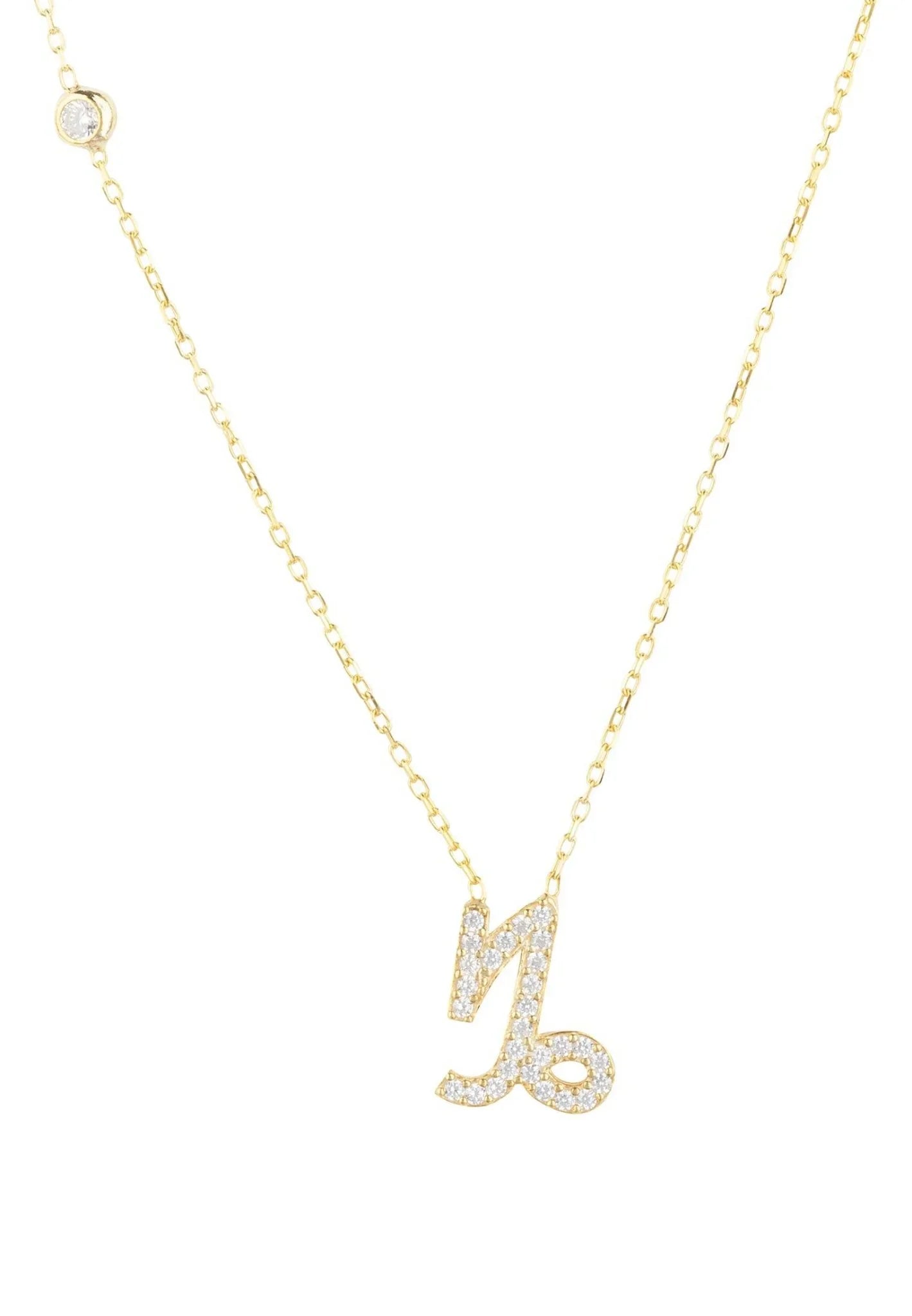 Zodiac Star Sign Pendant Necklace Gold Capricorn - LATELITA Necklaces