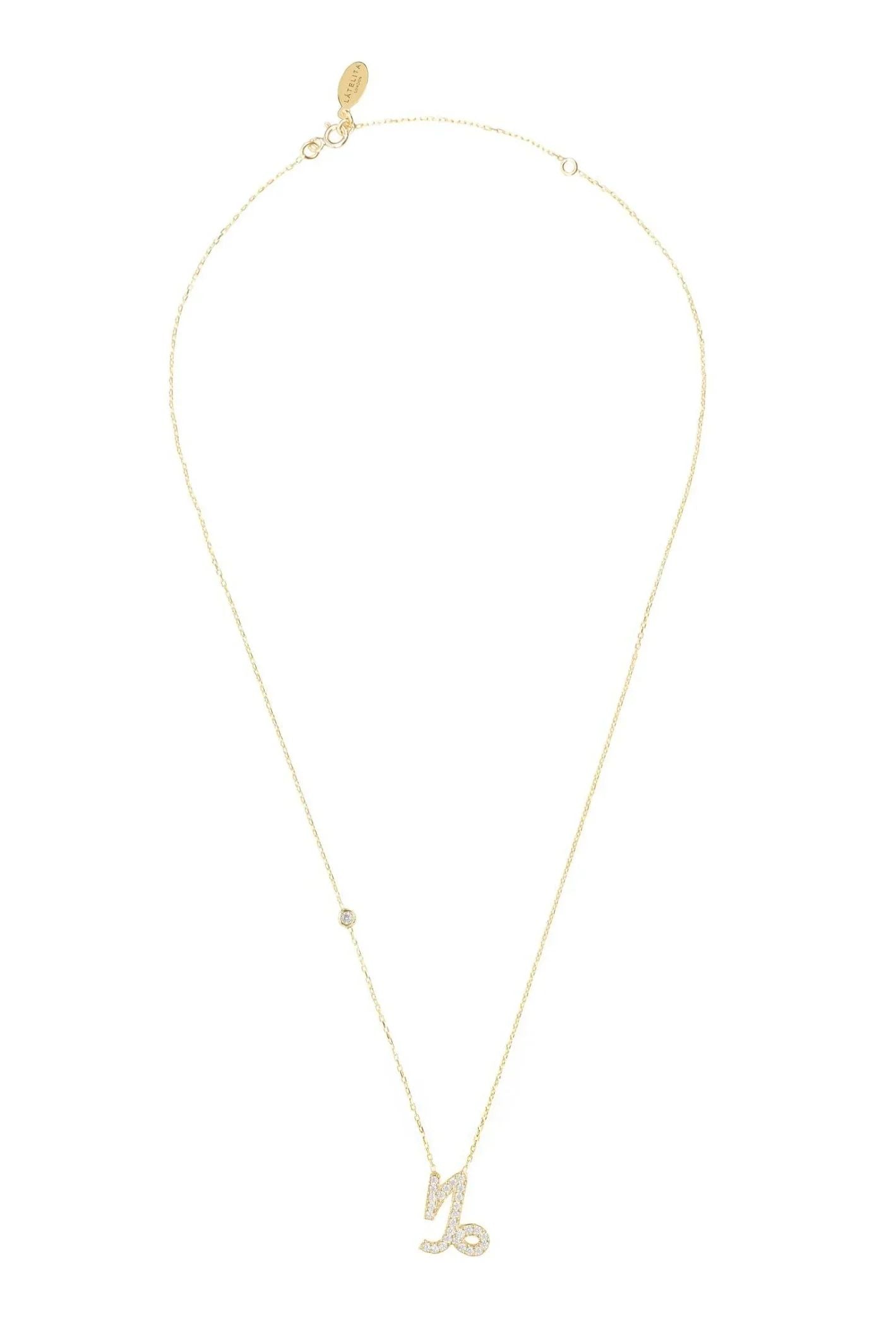 Zodiac Star Sign Pendant Necklace Gold Capricorn - LATELITA Necklaces