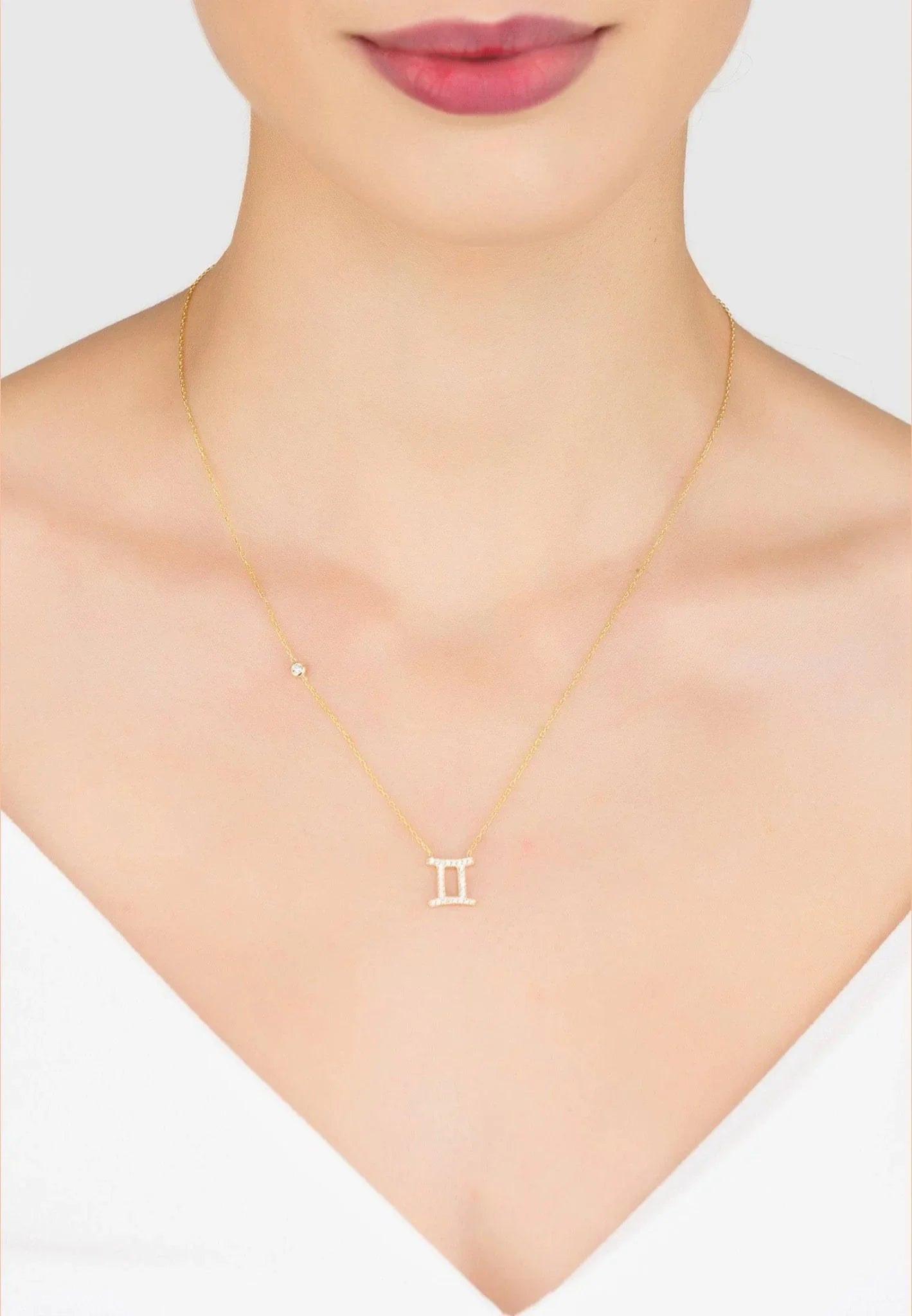 Zodiac Star Sign Pendant Necklace Gold Gemini - LATELITA Necklaces