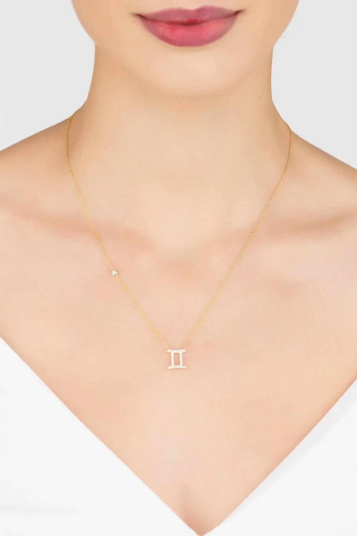 Zodiac Star Sign Pendant Necklace Gold Gemini - LATELITA Necklaces