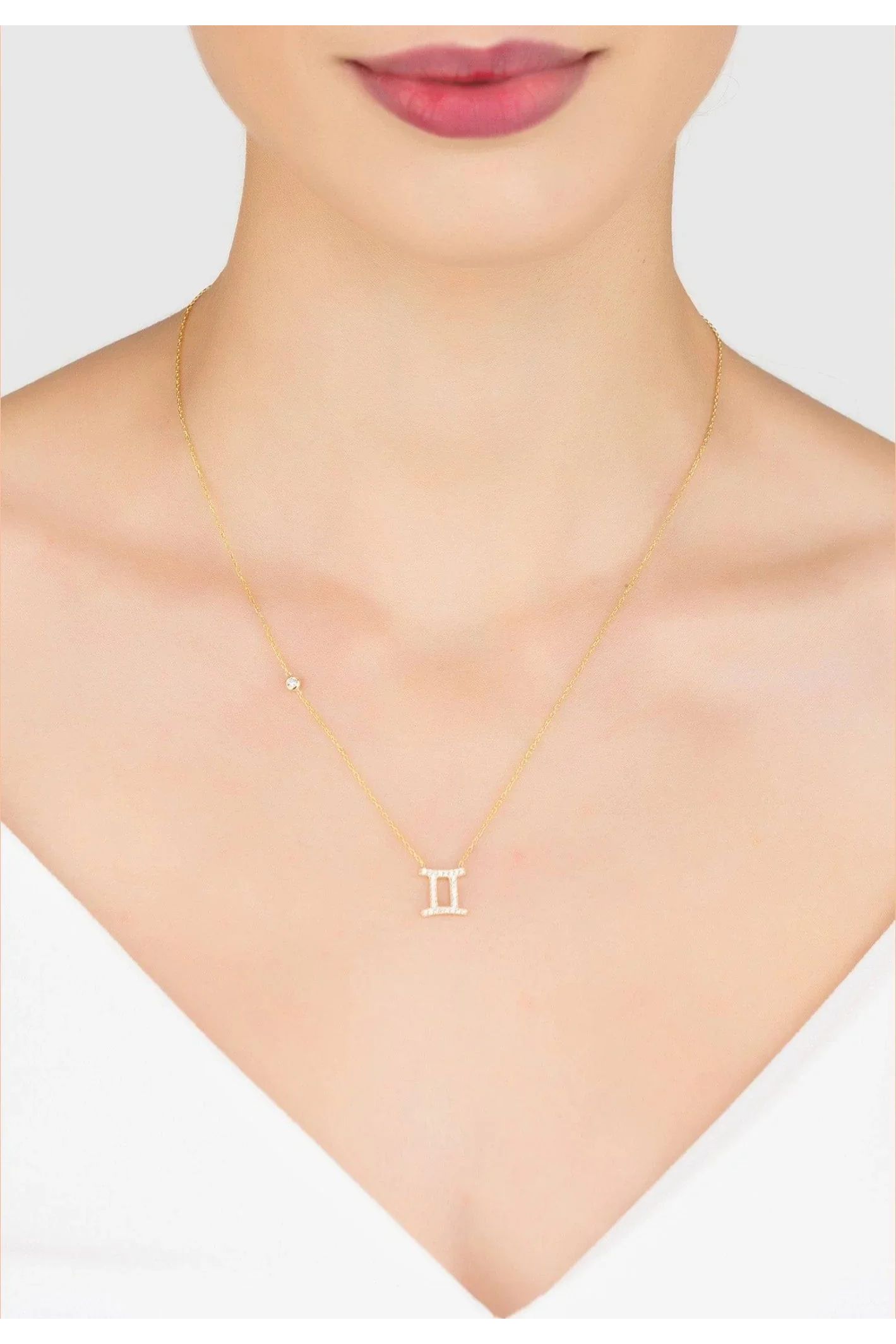 Zodiac Star Sign Pendant Necklace Gold Gemini - LATELITA Necklaces