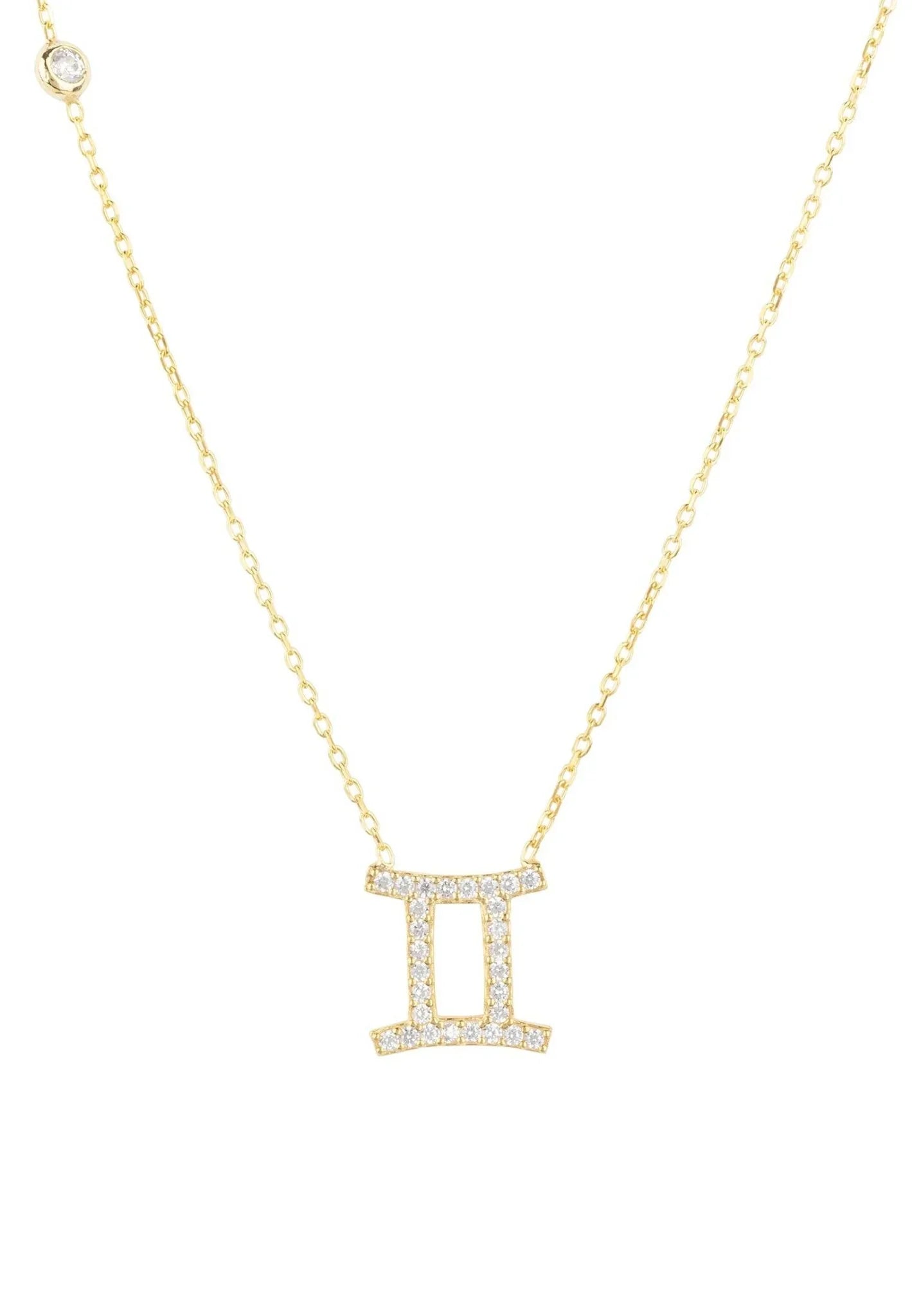 Zodiac Star Sign Pendant Necklace Gold Gemini - LATELITA Necklaces