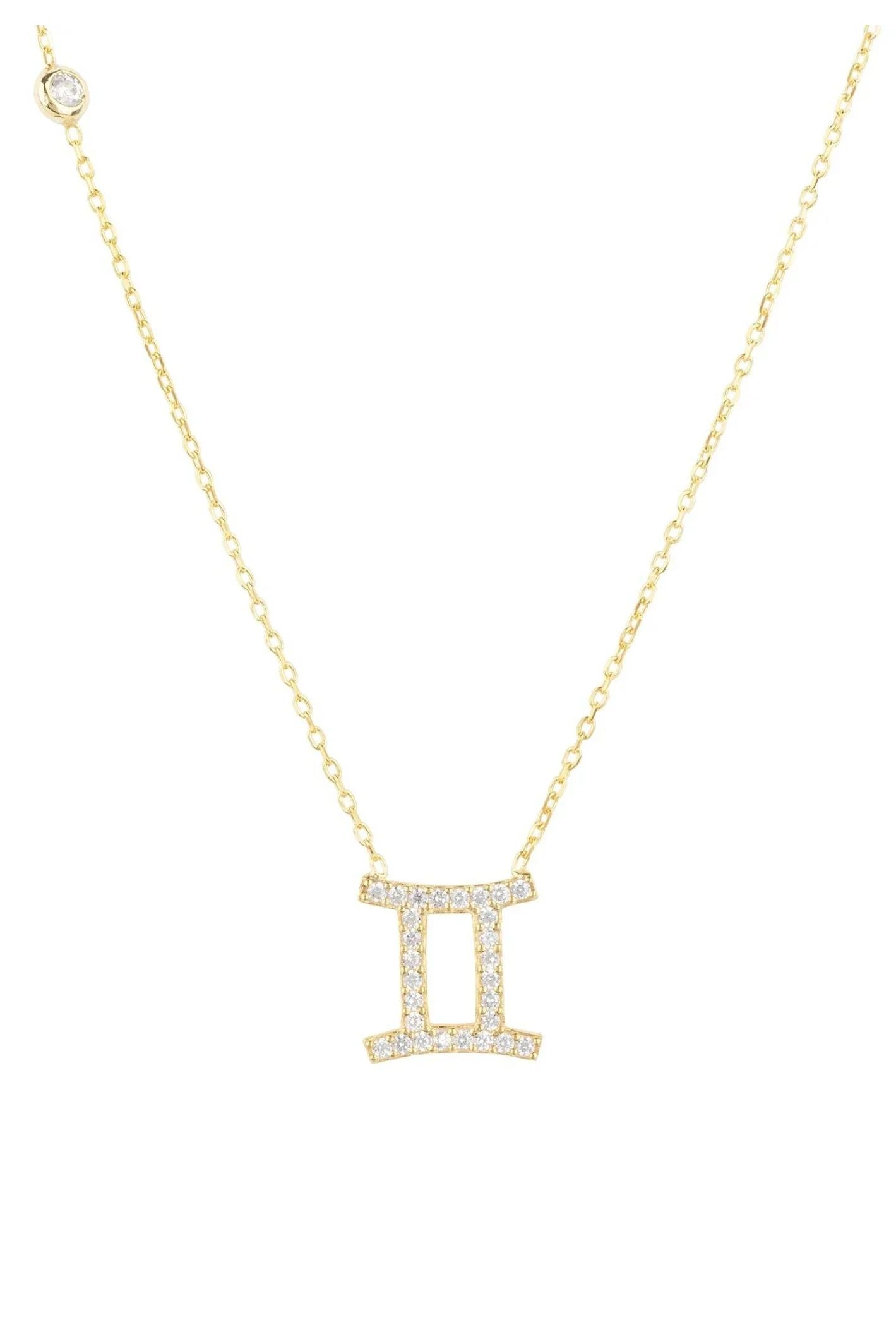 Zodiac Star Sign Pendant Necklace Gold Gemini - LATELITA Necklaces