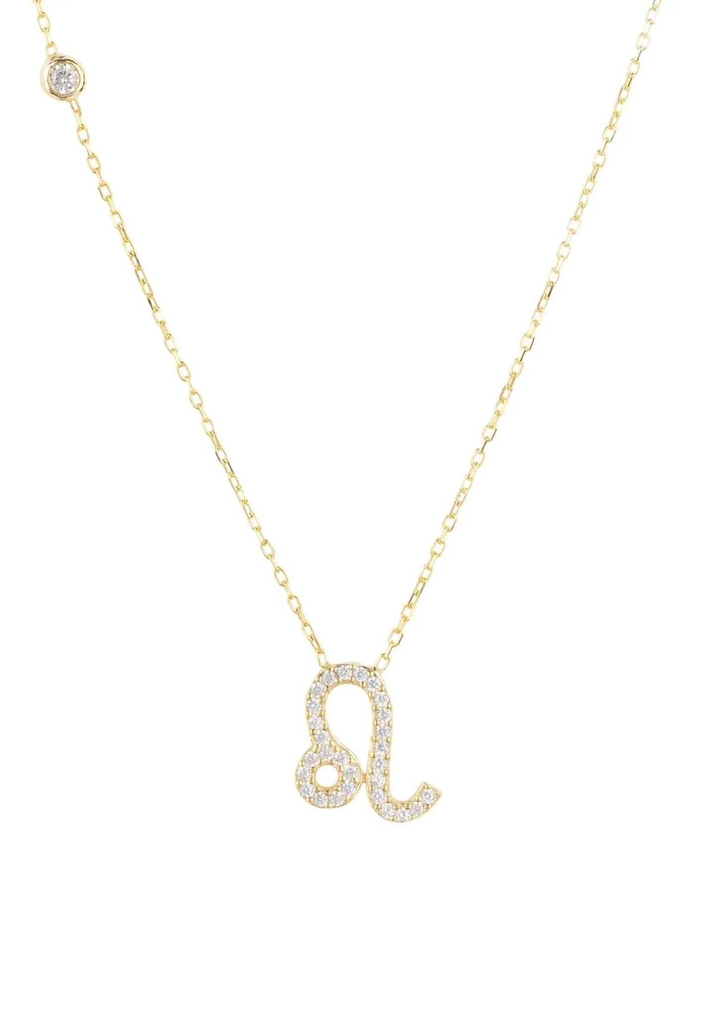 Zodiac Star Sign Pendant Necklace Gold Leo - LATELITA Necklaces