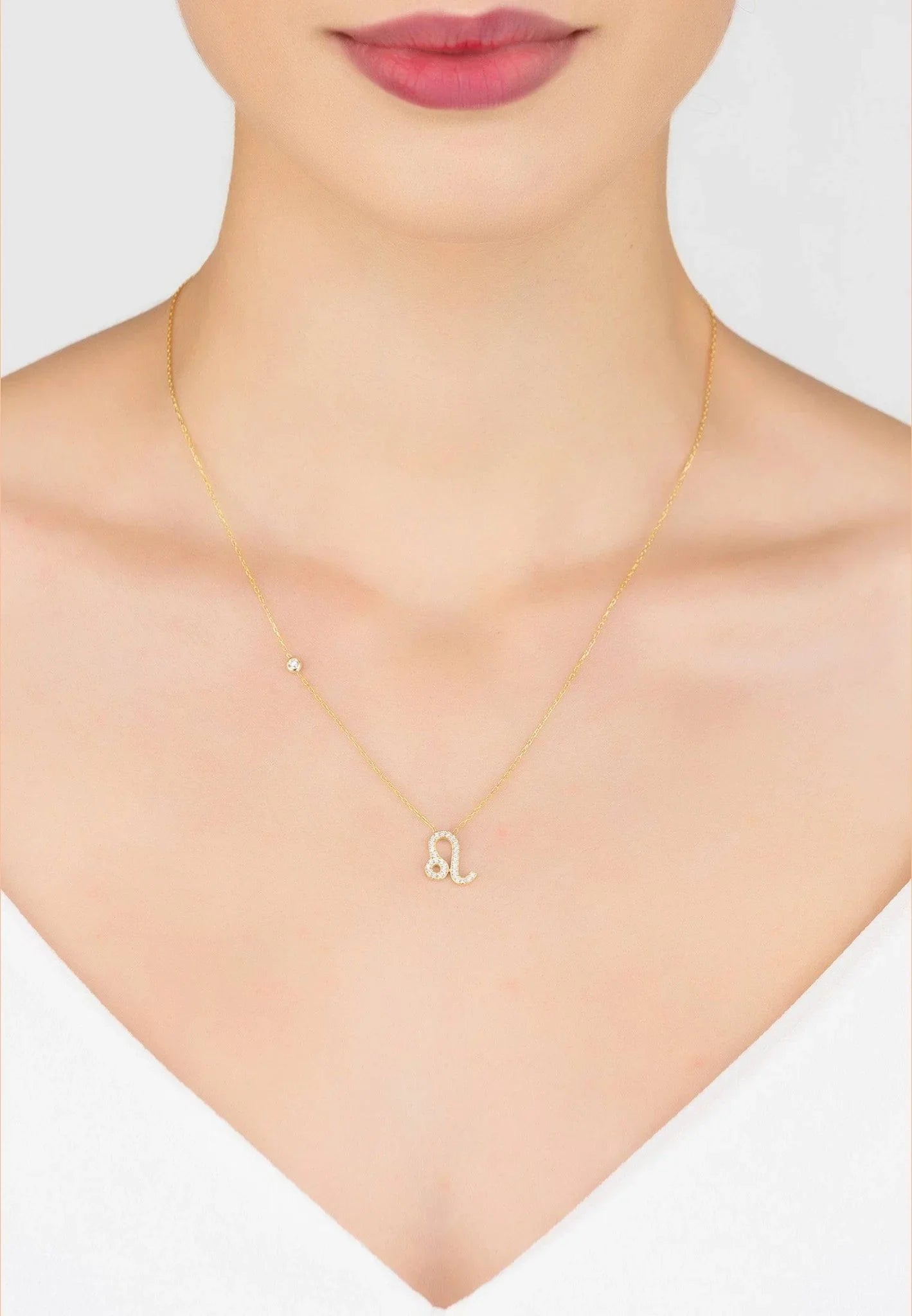 Zodiac Star Sign Pendant Necklace Gold Leo - LATELITA Necklaces