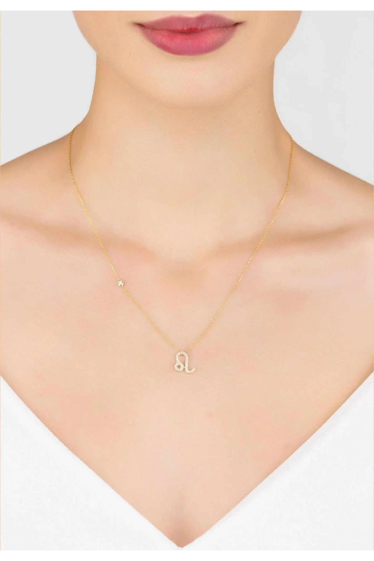 Zodiac Star Sign Pendant Necklace Gold Leo - LATELITA Necklaces