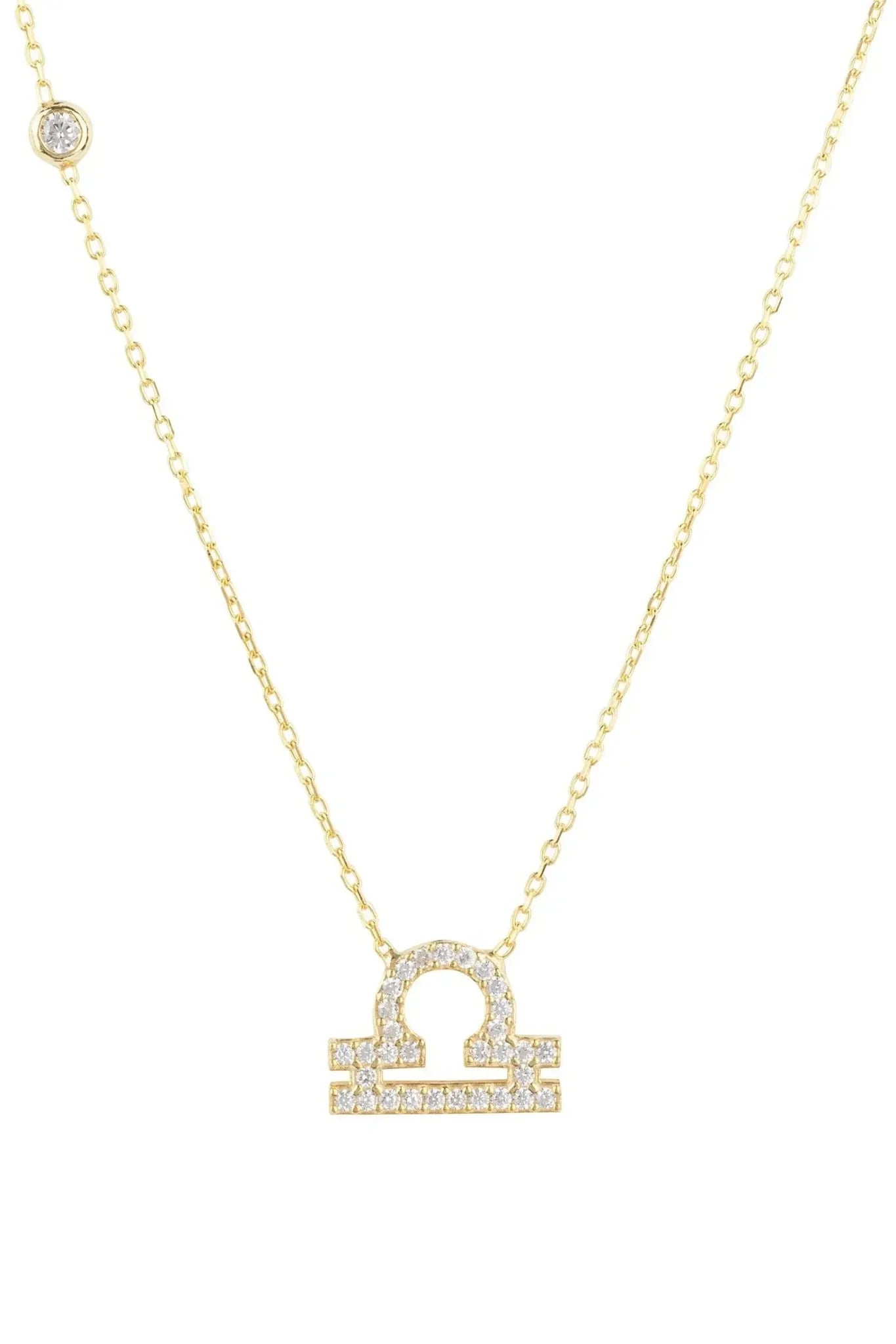 Zodiac Star Sign Pendant Necklace Gold Libra - LATELITA Necklaces