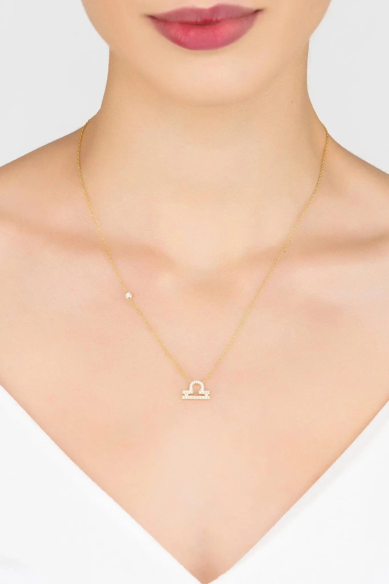 Zodiac Star Sign Pendant Necklace Gold Libra - LATELITA Necklaces