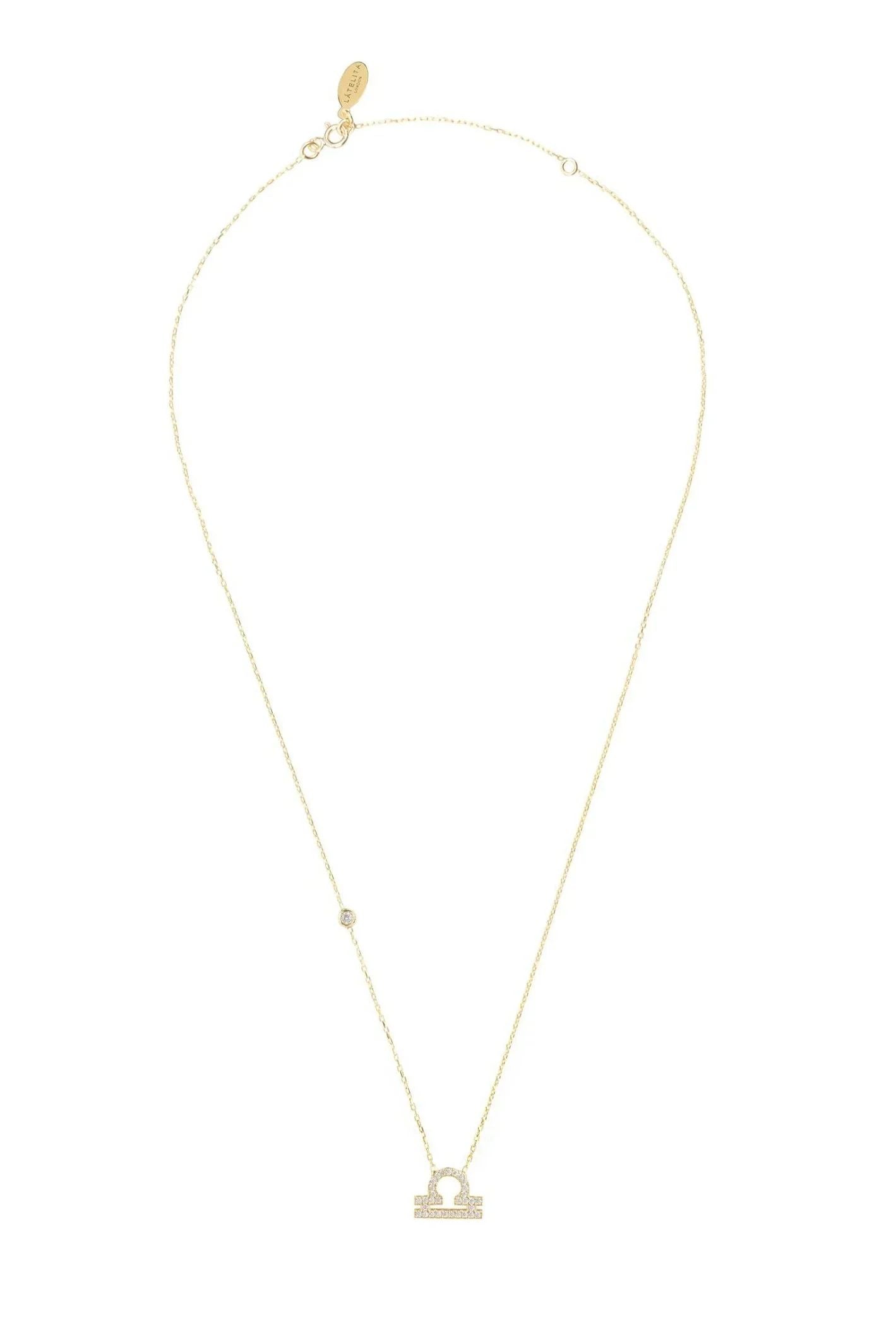 Zodiac Star Sign Pendant Necklace Gold Libra - LATELITA Necklaces