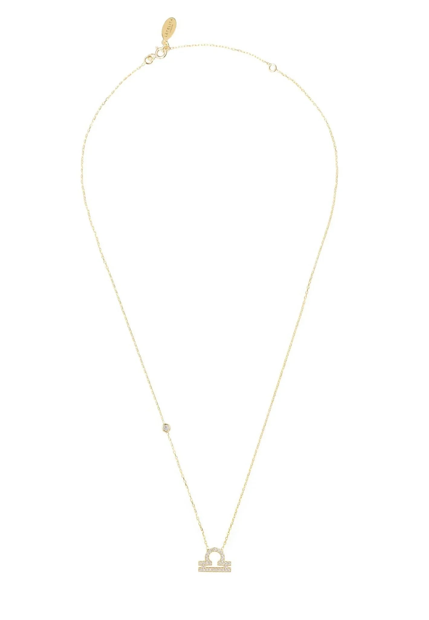 Zodiac Star Sign Pendant Necklace Gold Libra - LATELITA Necklaces