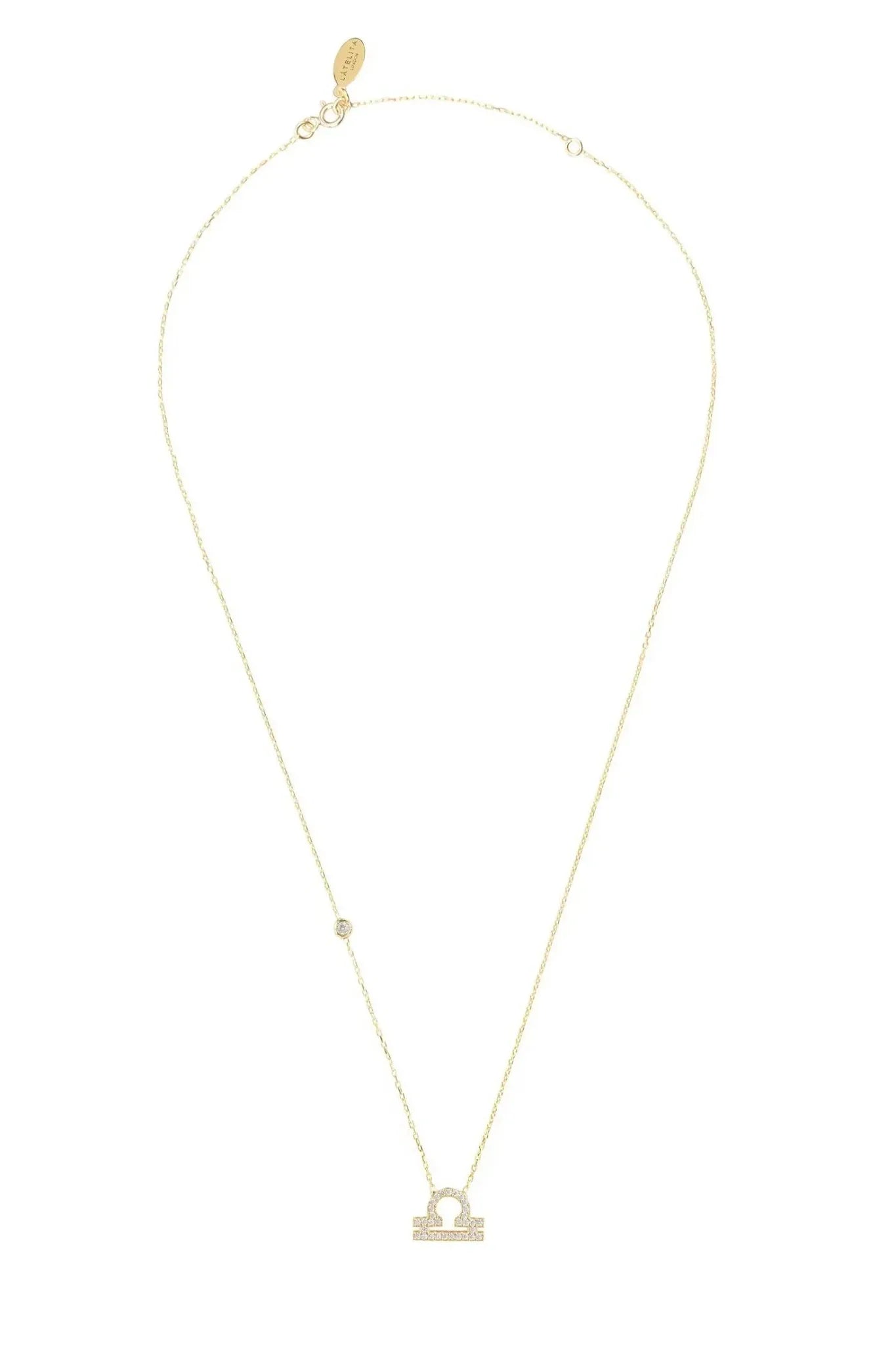 Zodiac Star Sign Pendant Necklace Gold Libra - LATELITA Necklaces
