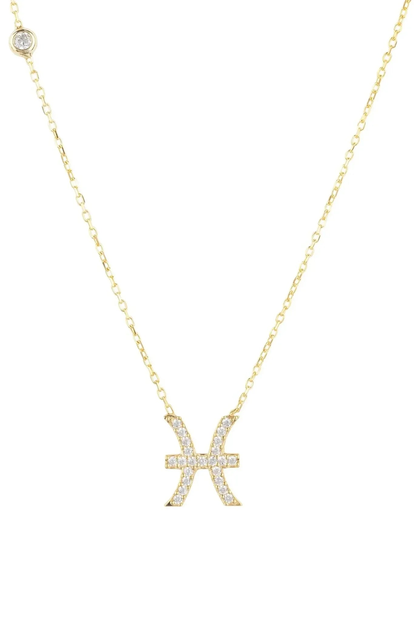 Zodiac Star Sign Pendant Necklace Gold Pisces - LATELITA Necklaces