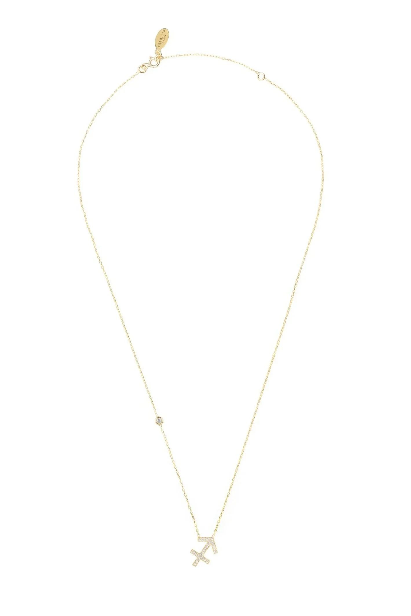 Zodiac Star Sign Pendant Necklace Gold Sagittarius - LATELITA Necklaces
