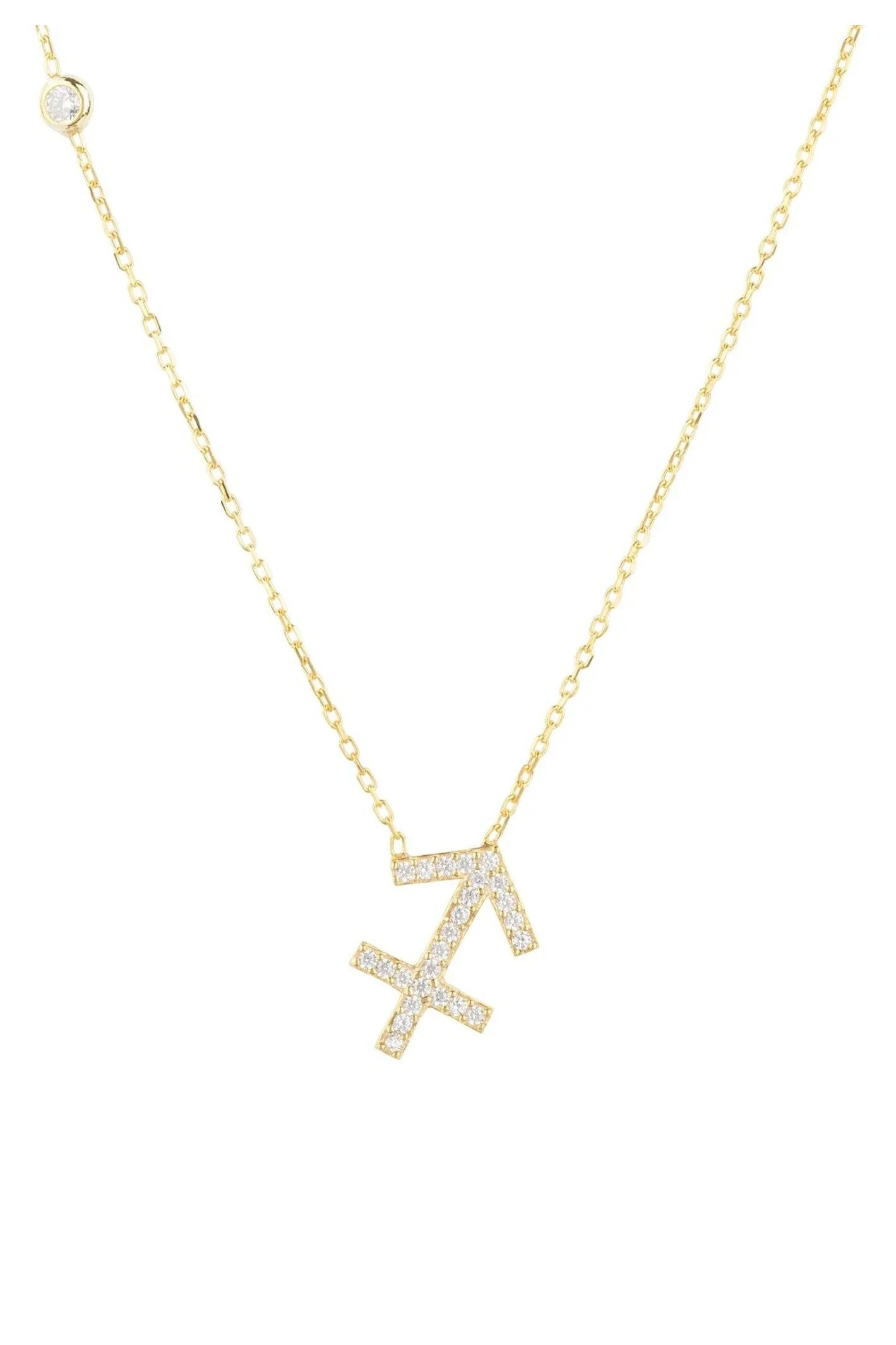 Zodiac Star Sign Pendant Necklace Gold Sagittarius - LATELITA Necklaces