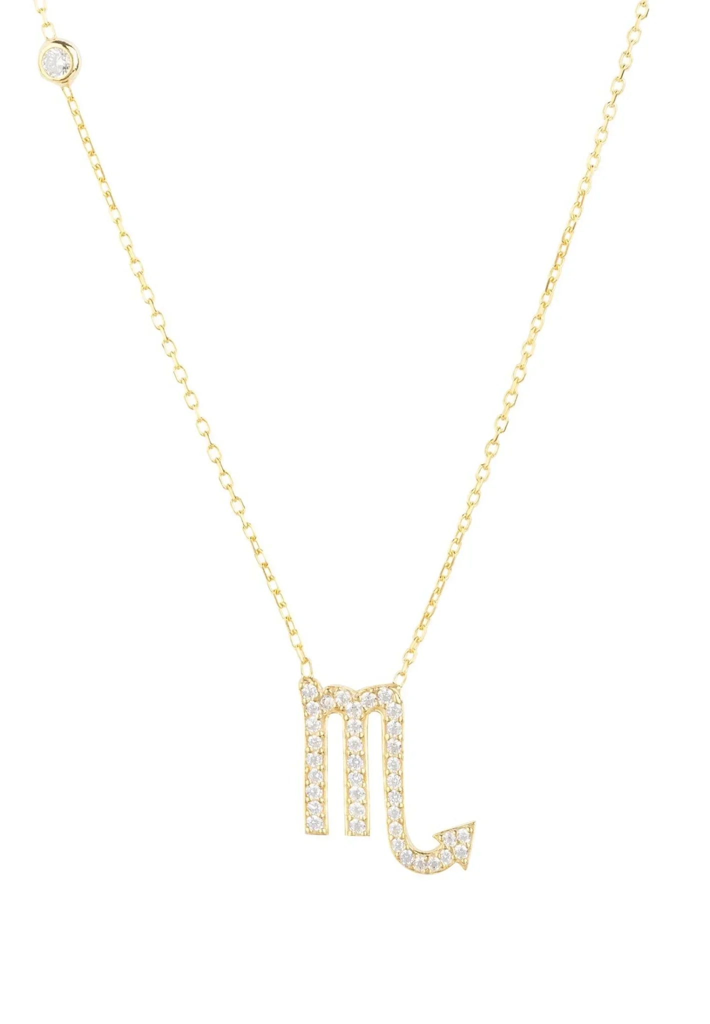 Zodiac Star Sign Pendant Necklace Gold Scorpio - LATELITA Necklaces