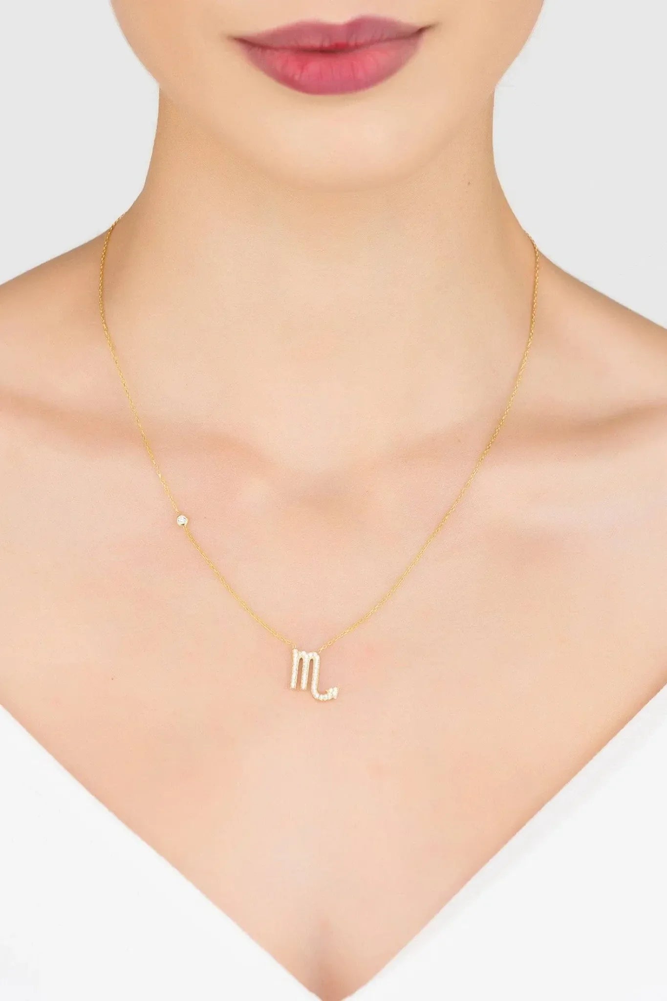 Zodiac Star Sign Pendant Necklace Gold Scorpio - LATELITA Necklaces