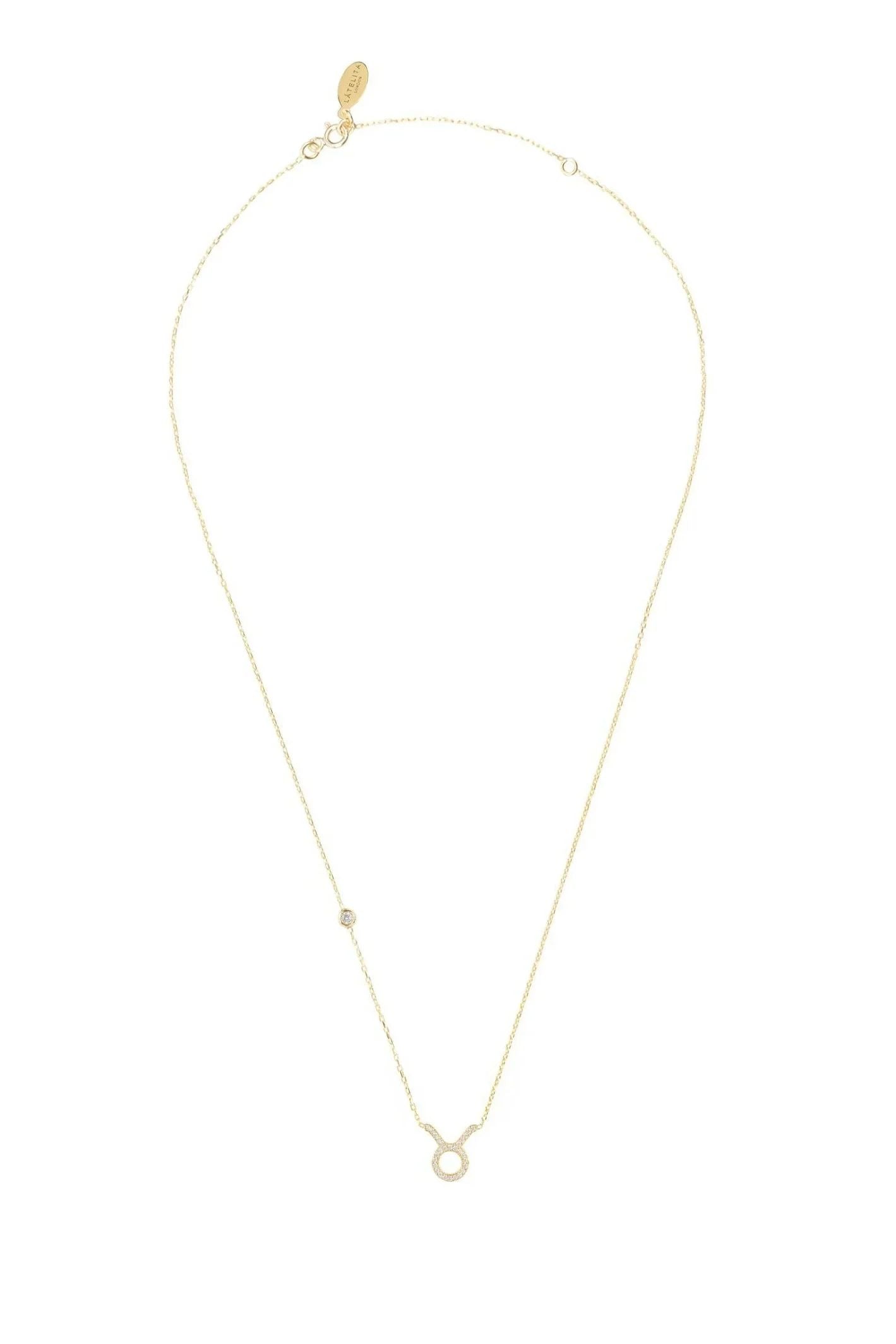 Zodiac Star Sign Pendant Necklace Gold Taurus - LATELITA Necklaces