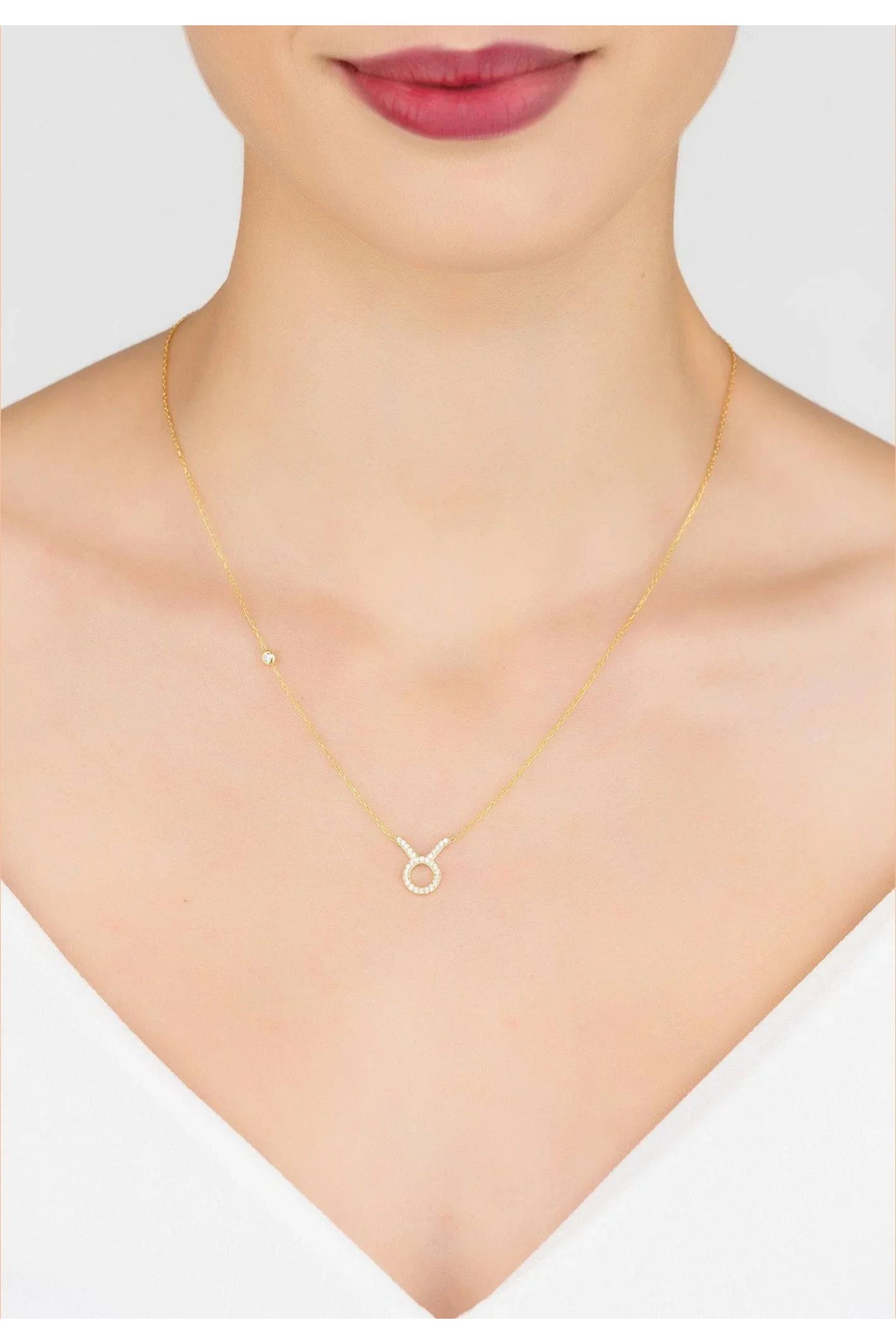 Zodiac Star Sign Pendant Necklace Gold Taurus - LATELITA Necklaces