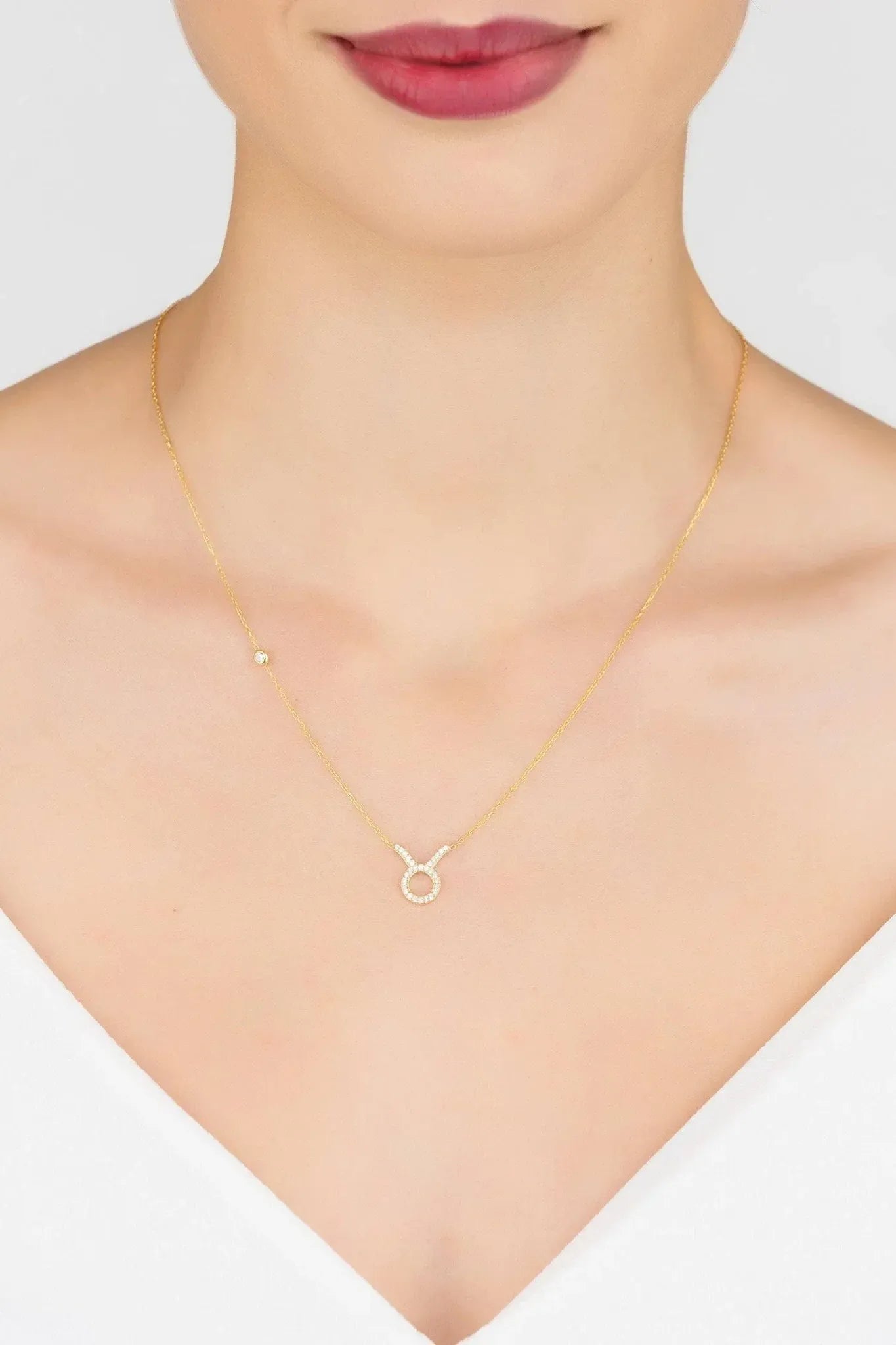 Zodiac Star Sign Pendant Necklace Gold Taurus - LATELITA Necklaces