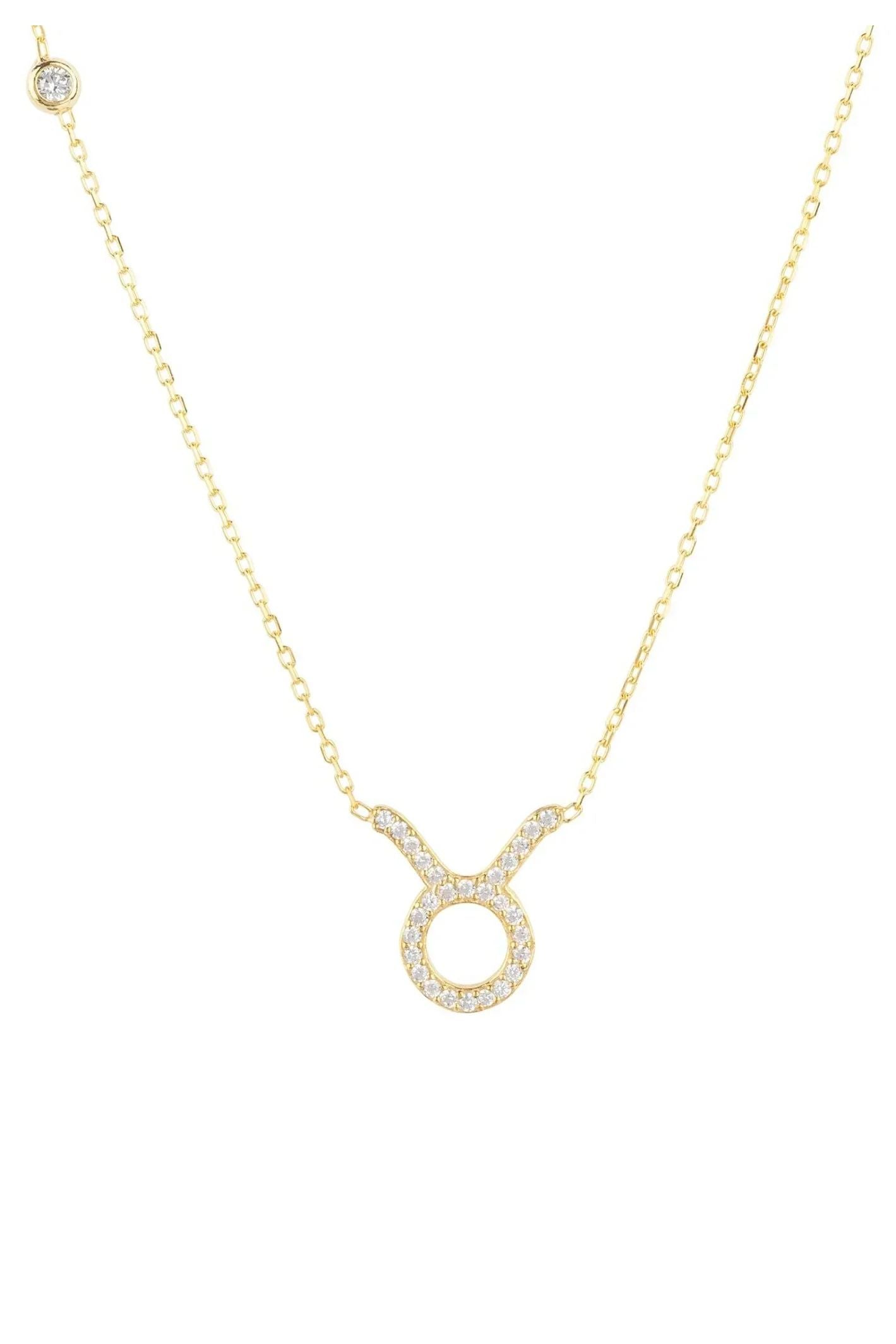 Zodiac Star Sign Pendant Necklace Gold Taurus - LATELITA Necklaces