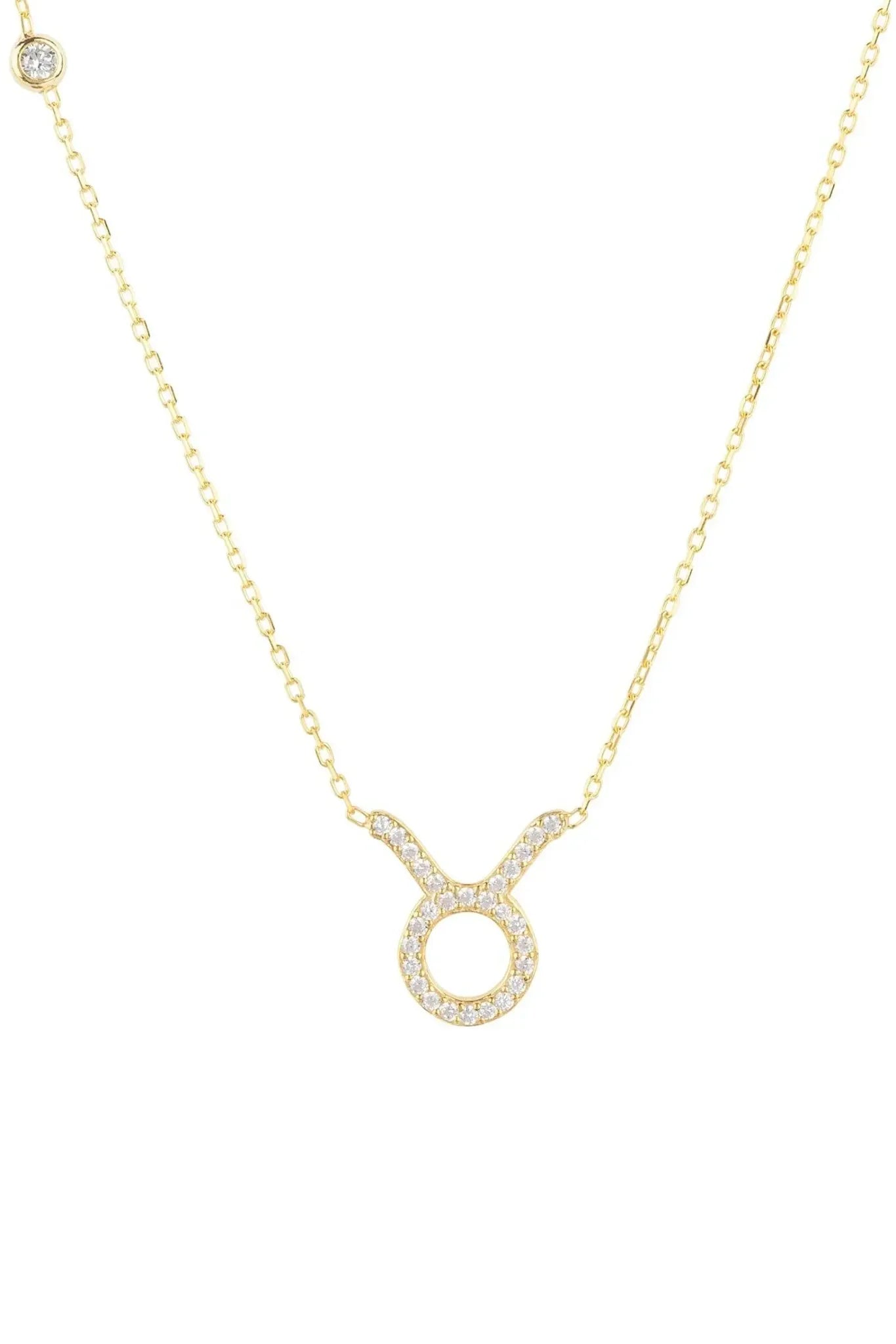 Zodiac Star Sign Pendant Necklace Gold Taurus - LATELITA Necklaces