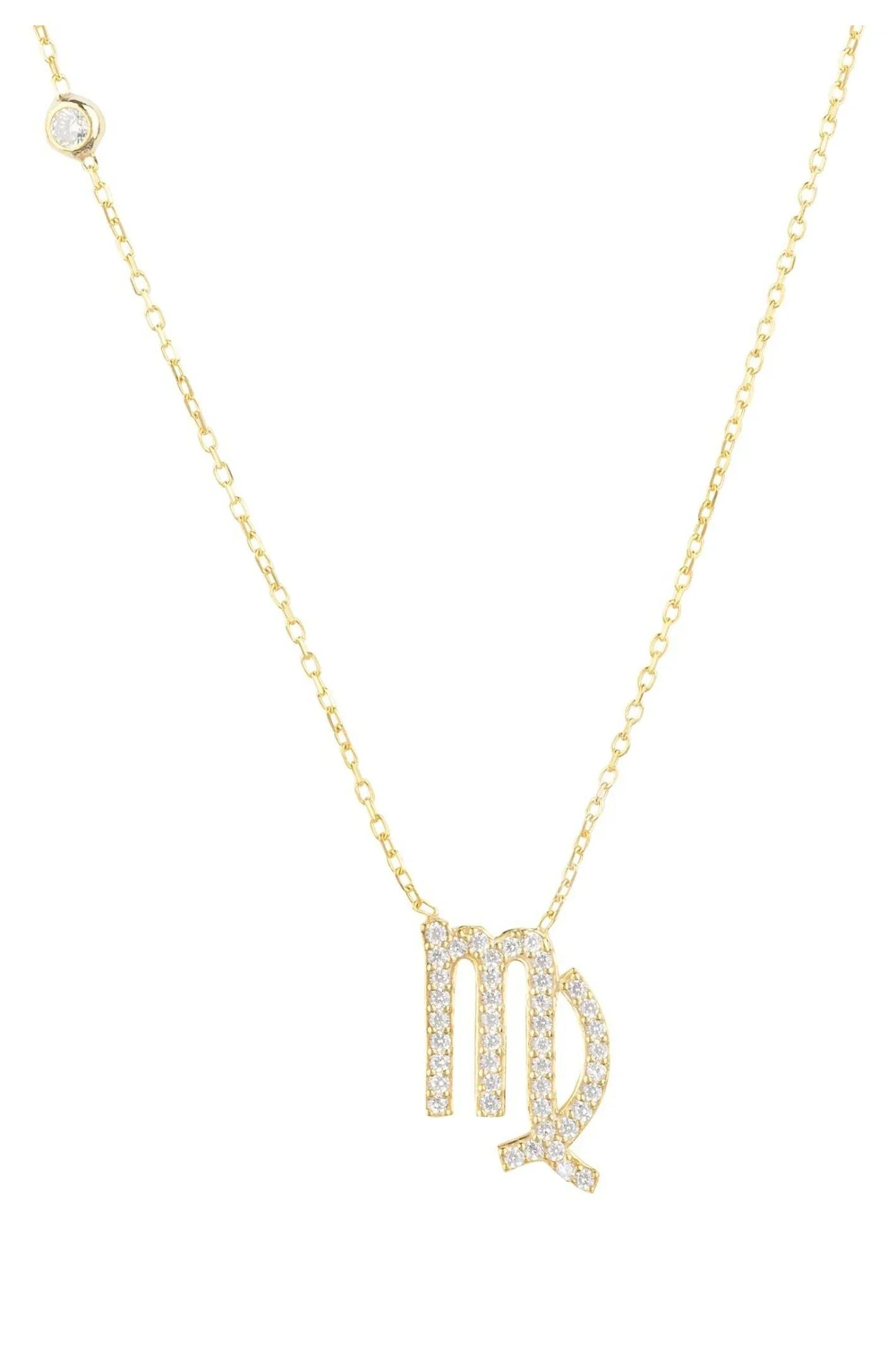 Zodiac Star Sign Pendant Necklace Gold Virgo - LATELITA Necklaces