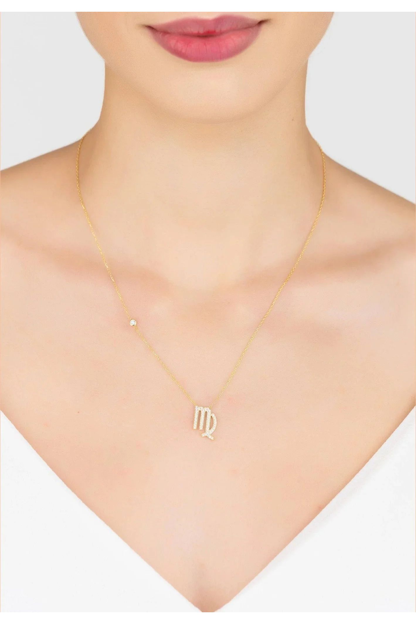 Zodiac Star Sign Pendant Necklace Gold Virgo - LATELITA Necklaces
