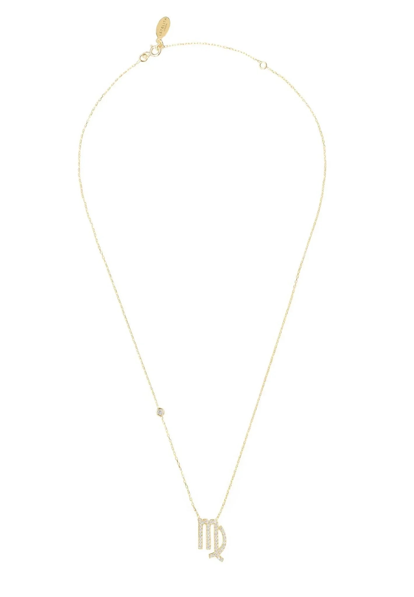 Zodiac Star Sign Pendant Necklace Gold Virgo - LATELITA Necklaces