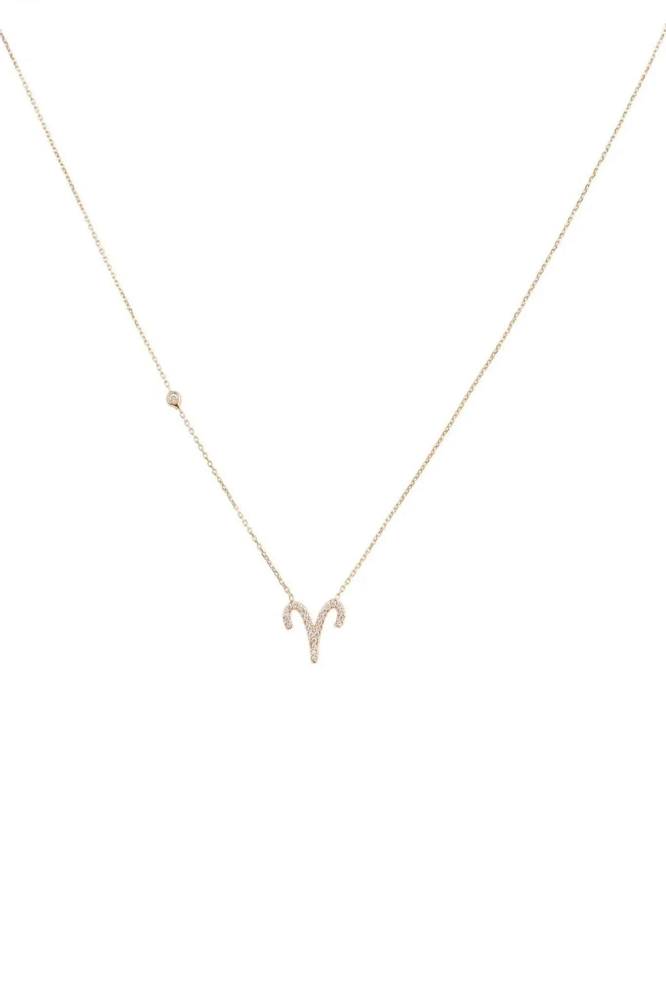 Zodiac Star Sign Pendant Necklace Rose Gold Aries - LATELITA Necklaces