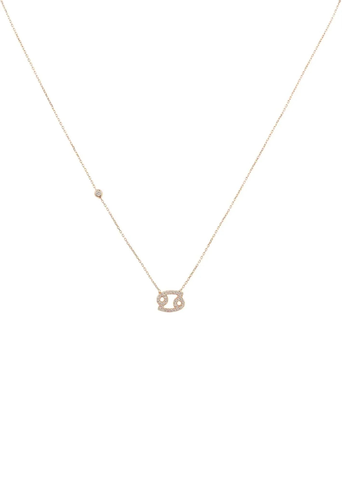 Zodiac Star Sign Pendant Necklace Rose Gold Cancer - LATELITA Necklaces
