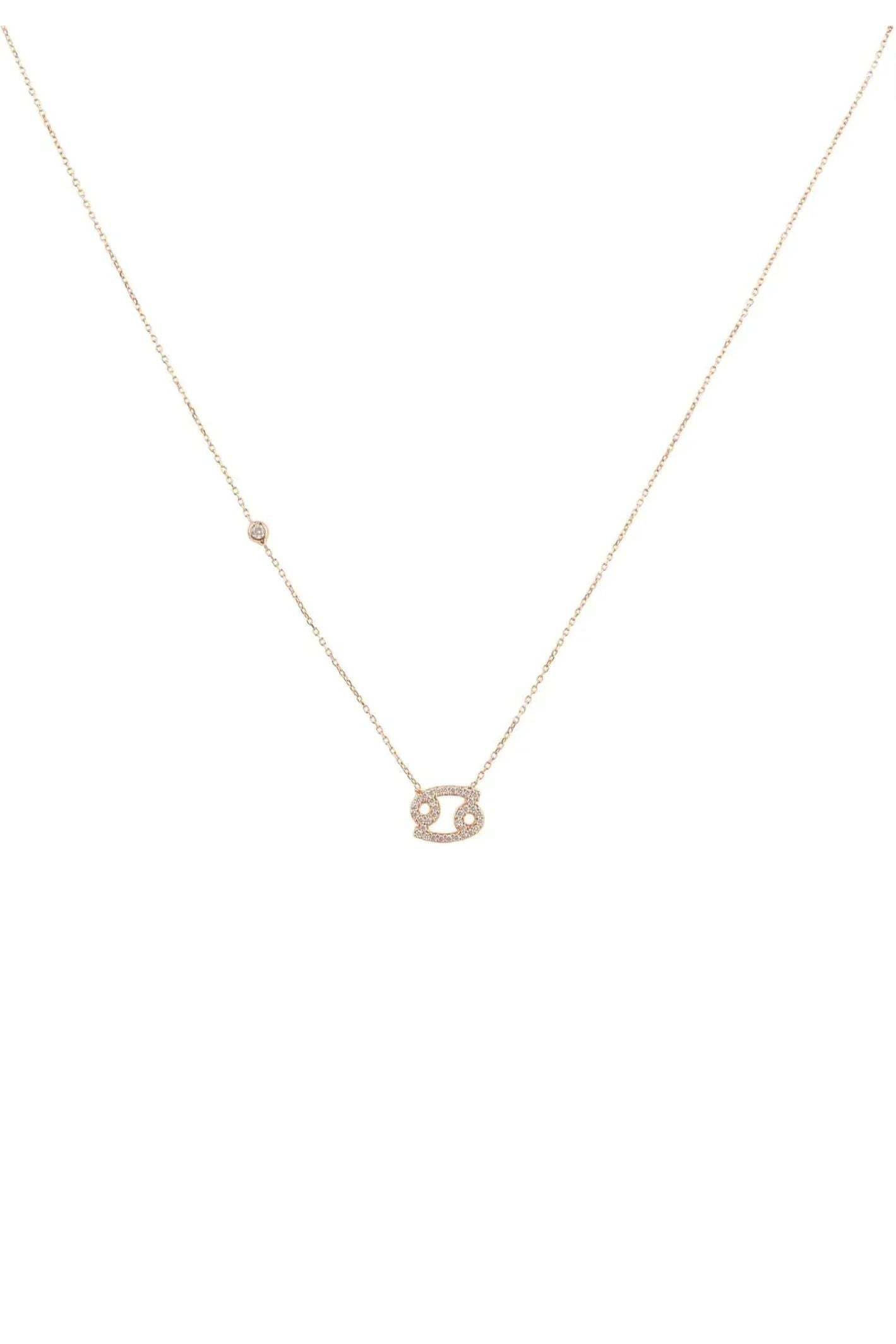 Zodiac Star Sign Pendant Necklace Rose Gold Cancer - LATELITA Necklaces