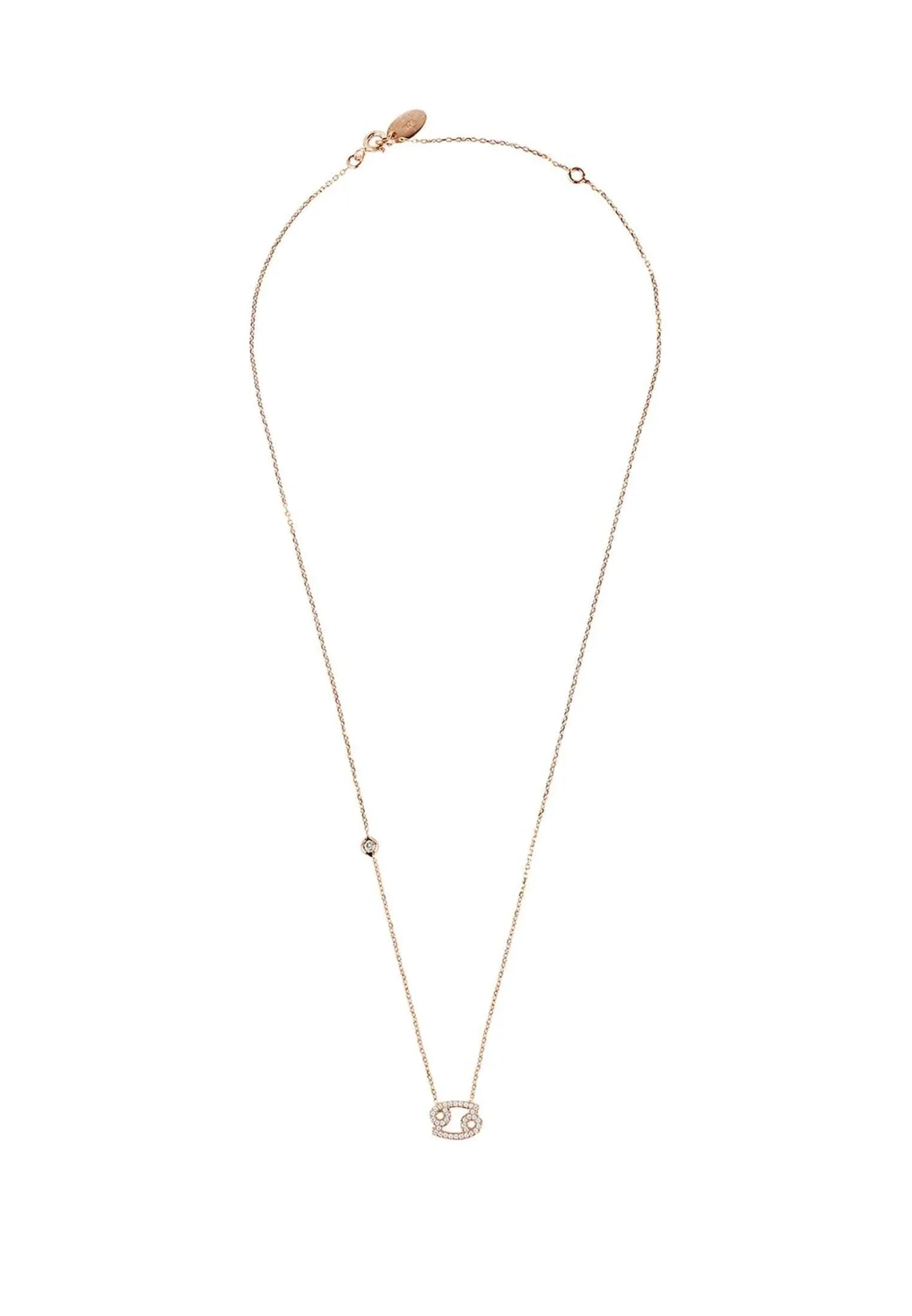 Zodiac Star Sign Pendant Necklace Rose Gold Cancer - LATELITA Necklaces