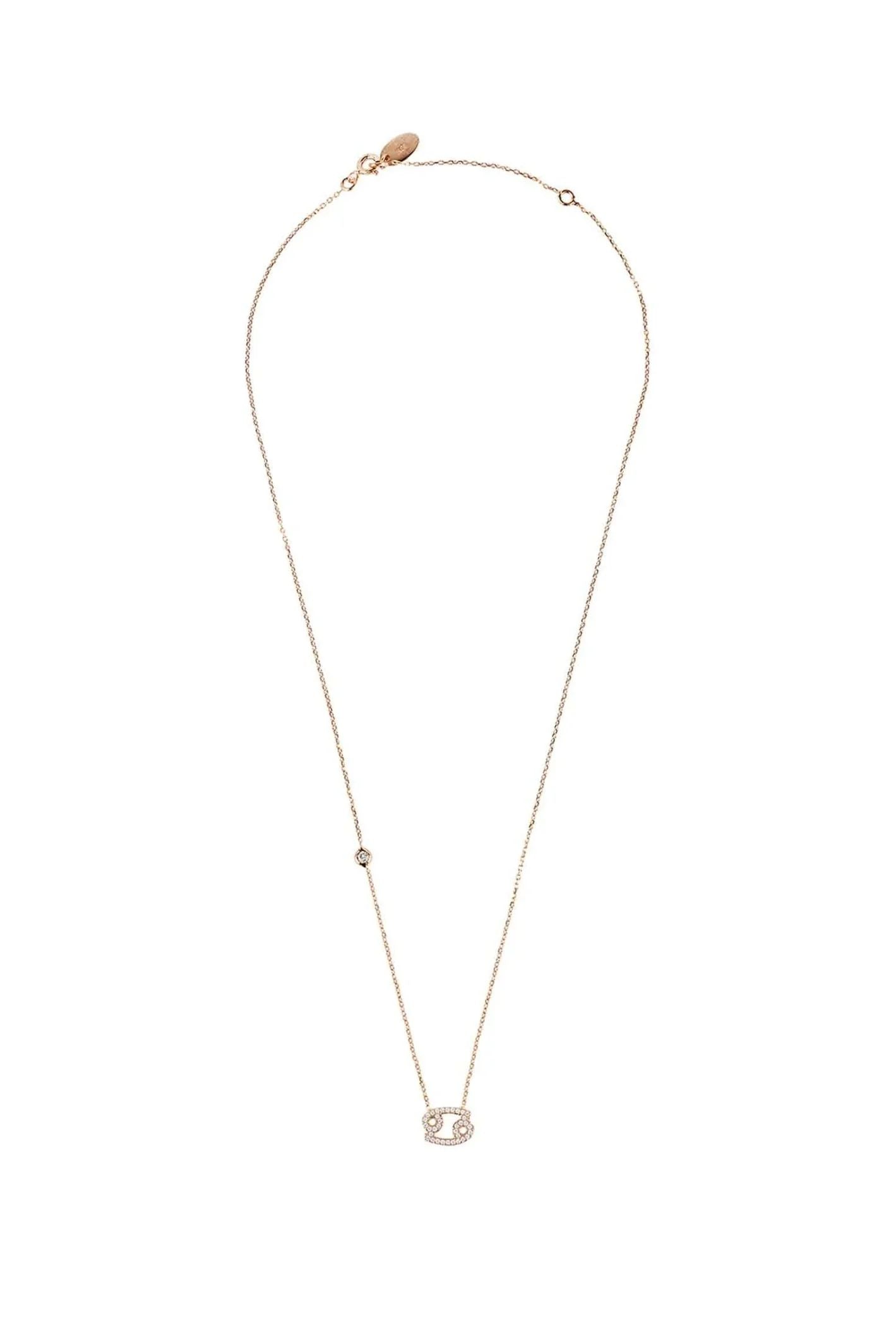 Zodiac Star Sign Pendant Necklace Rose Gold Cancer - LATELITA Necklaces