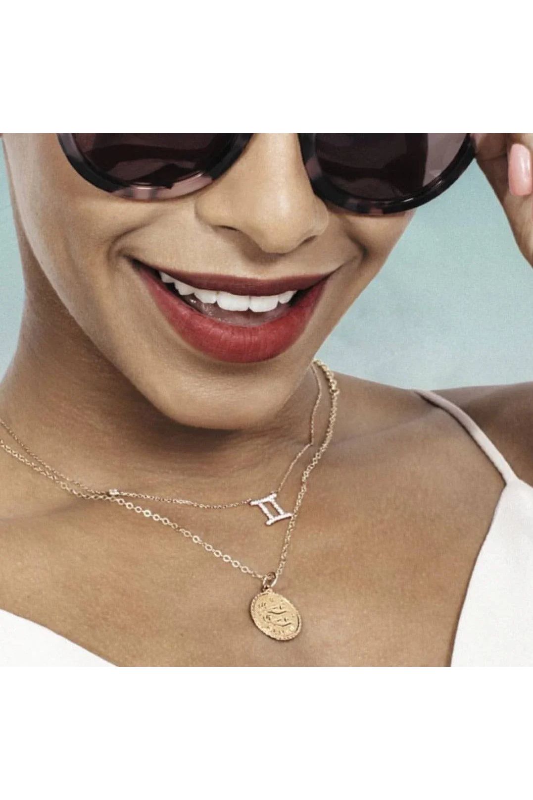 Zodiac Star Sign Pendant Necklace Rose Gold Gemini - LATELITA Necklaces