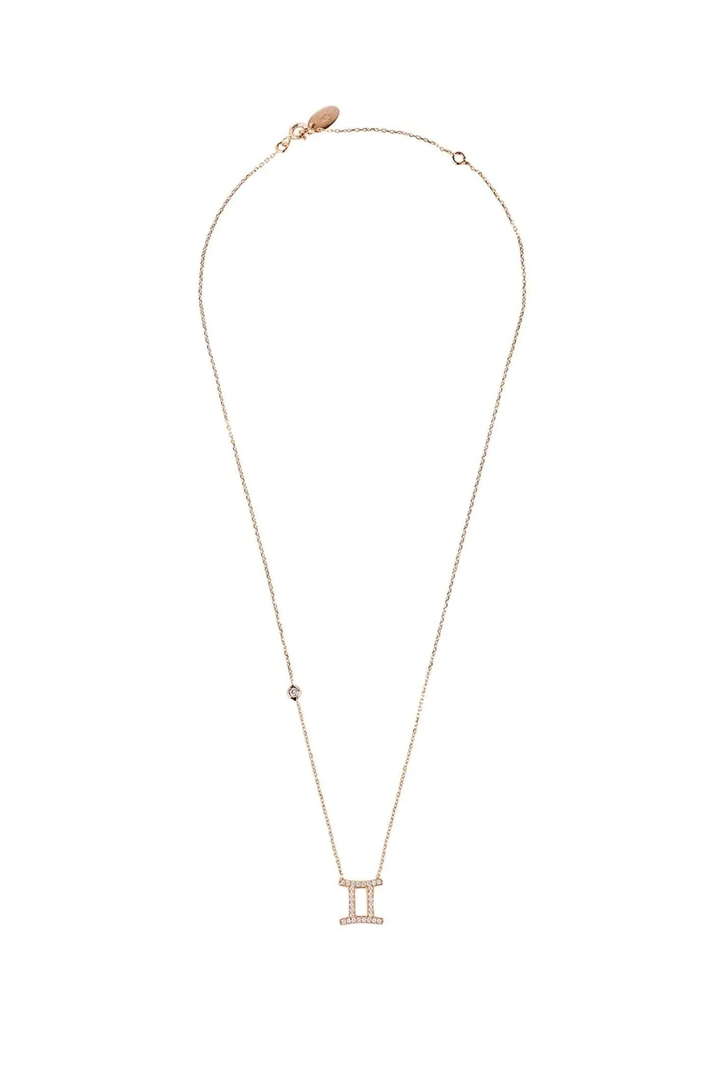 Zodiac Star Sign Pendant Necklace Rose Gold Gemini - LATELITA Necklaces