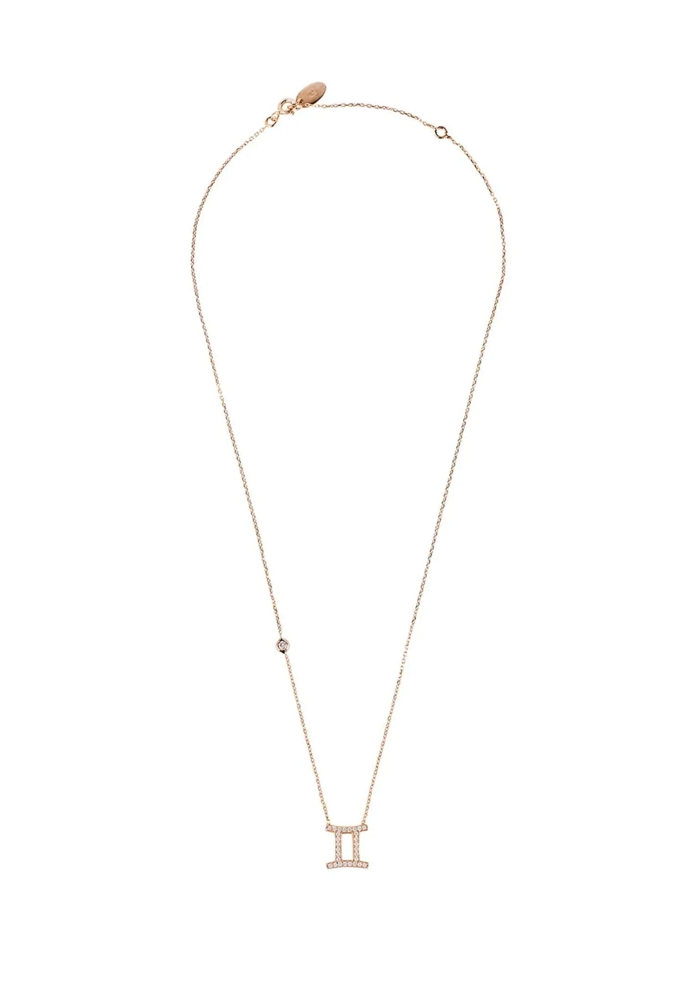 Zodiac Star Sign Pendant Necklace Rose Gold Gemini - LATELITA Necklaces