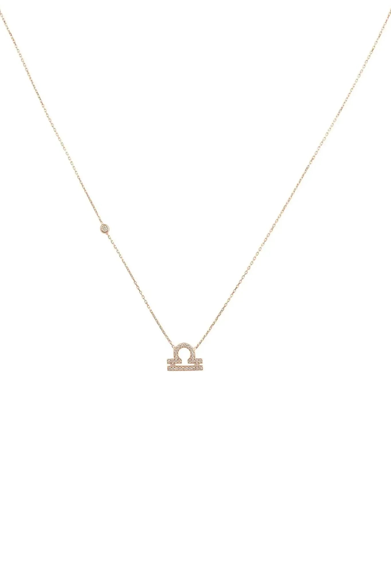 Zodiac Star Sign Pendant Necklace Rose Gold Libra - LATELITA Necklaces
