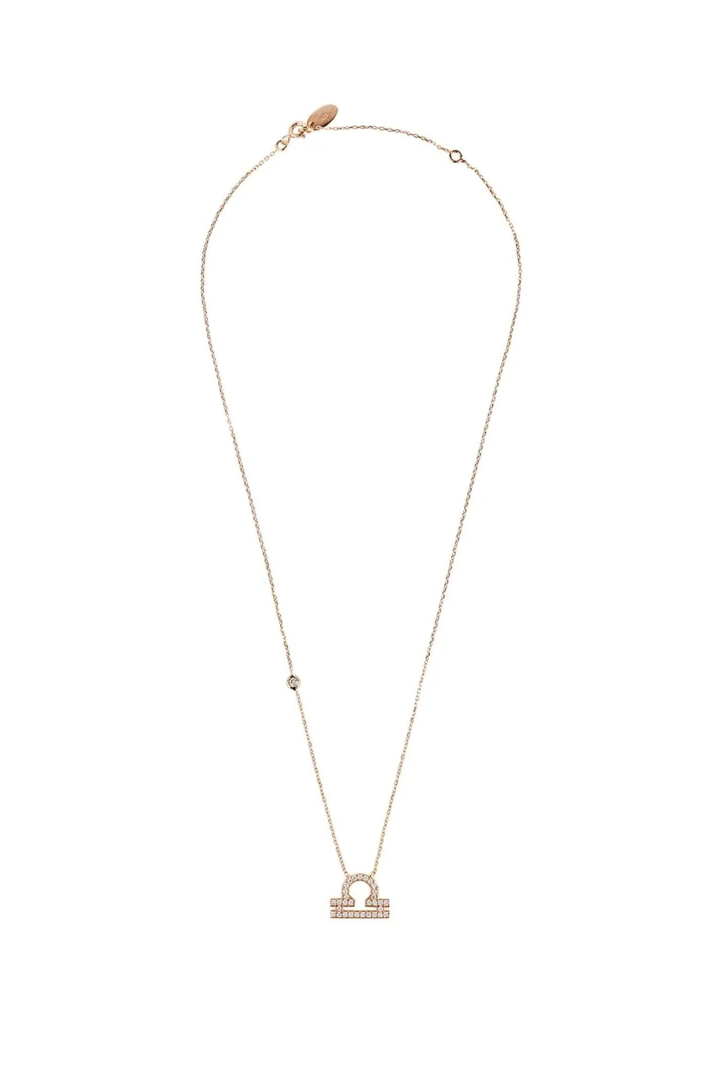 Zodiac Star Sign Pendant Necklace Rose Gold Libra - LATELITA Necklaces