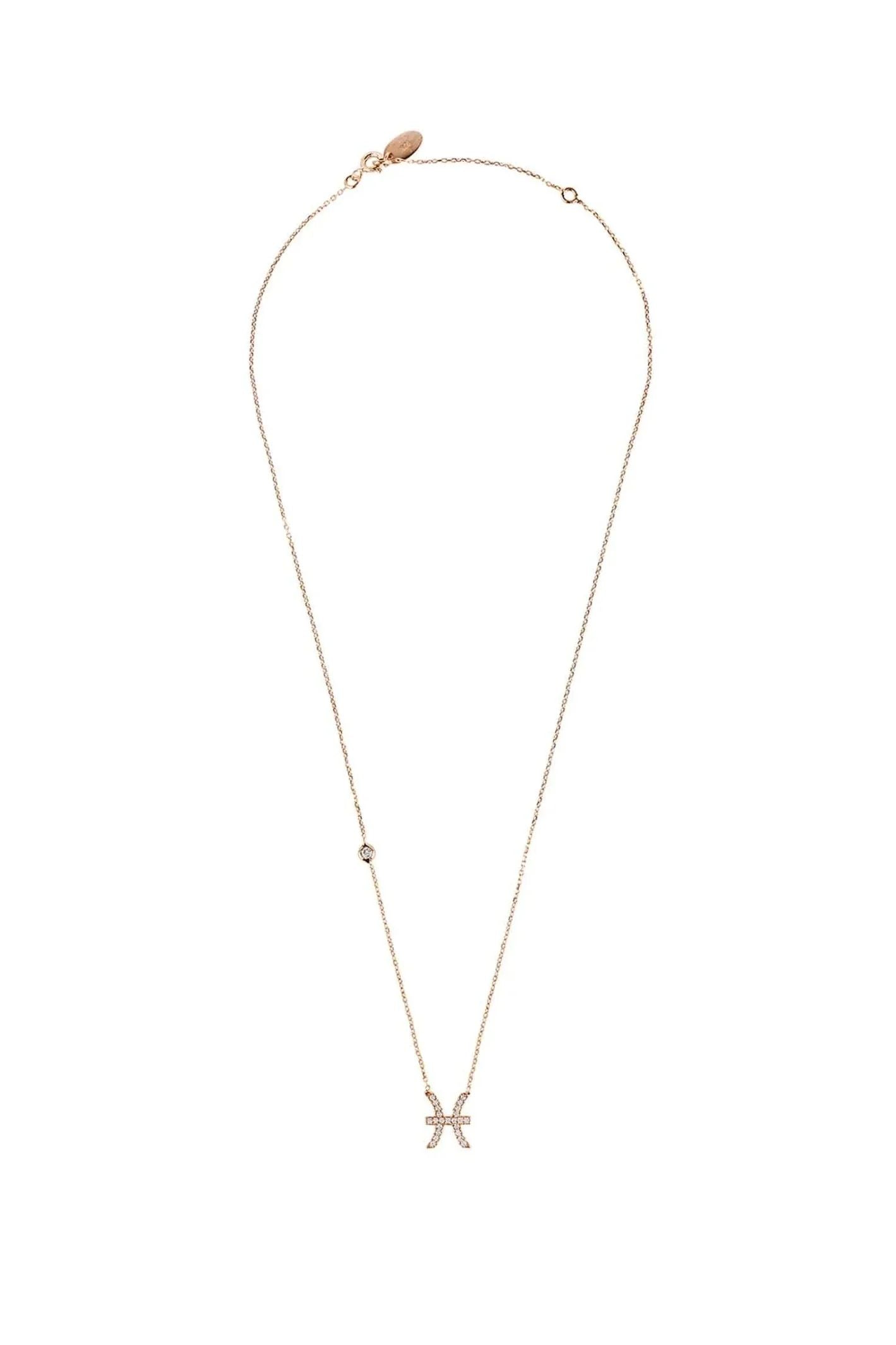 Zodiac Star Sign Pendant Necklace Rose Gold Pisces - LATELITA Necklaces