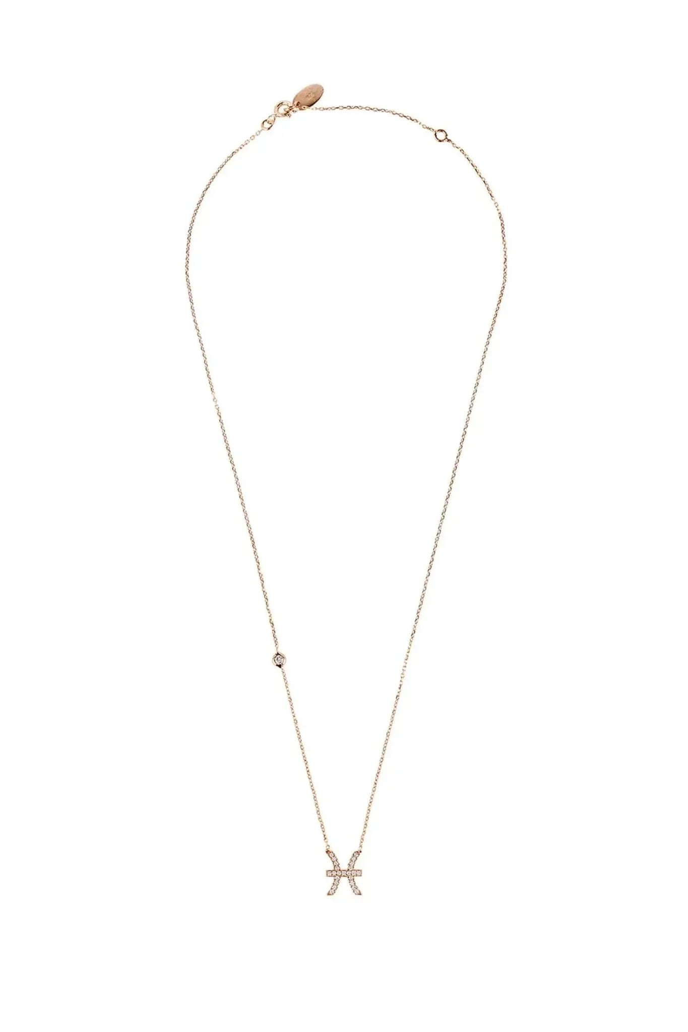 Zodiac Star Sign Pendant Necklace Rose Gold Pisces - LATELITA Necklaces