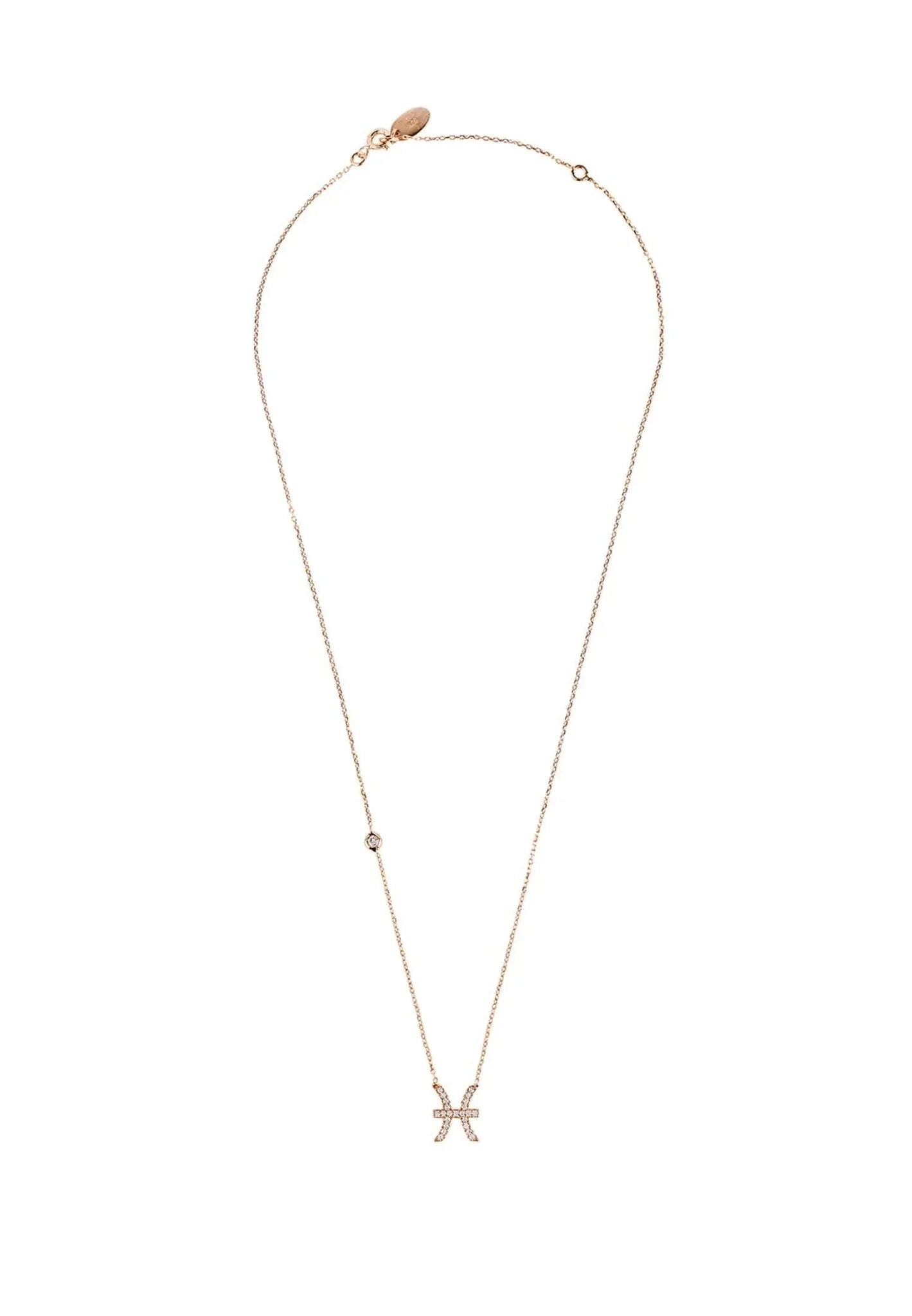 Zodiac Star Sign Pendant Necklace Rose Gold Pisces - LATELITA Necklaces