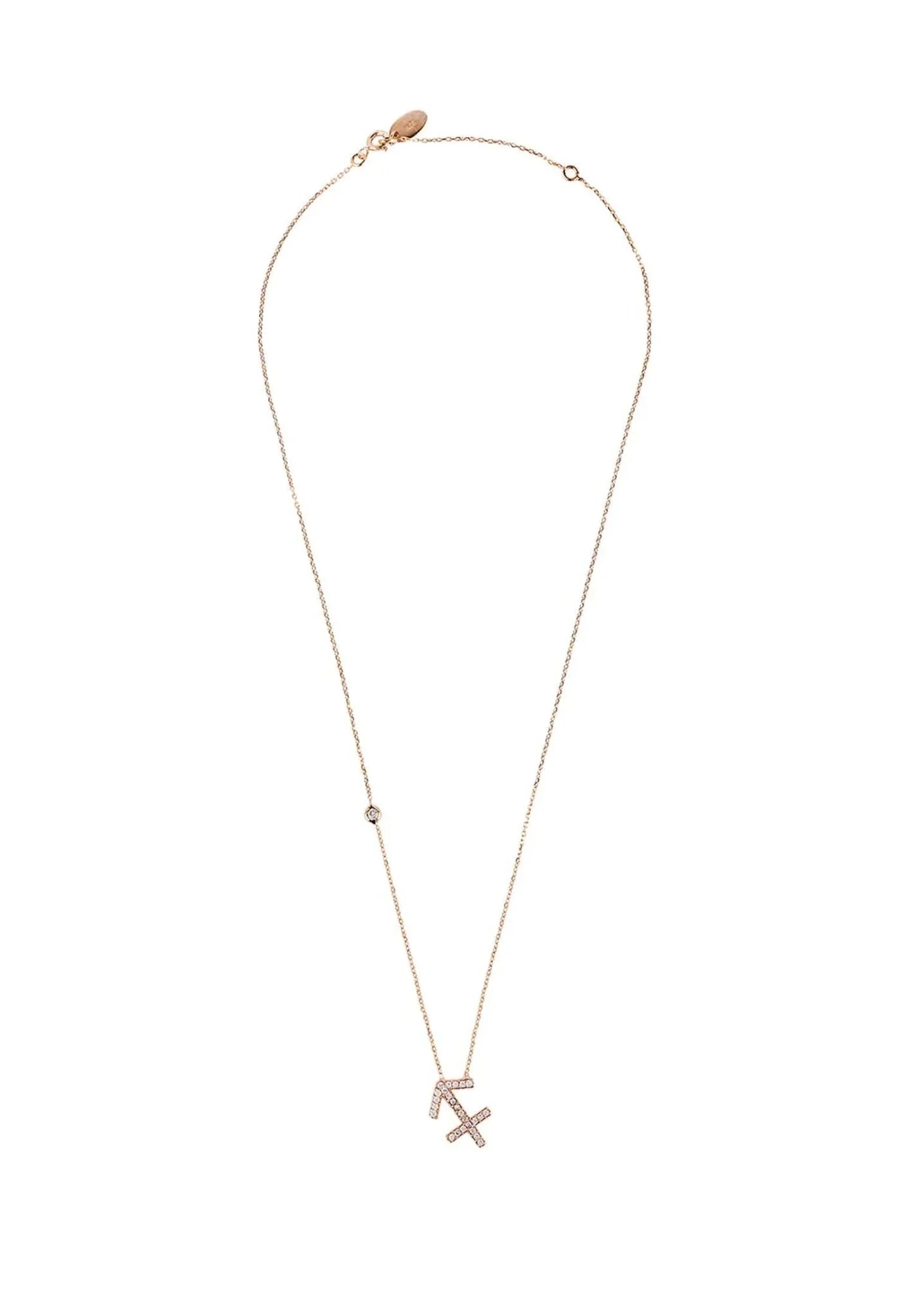 Zodiac Star Sign Pendant Necklace Rose Gold Sagittarius - LATELITA Necklaces