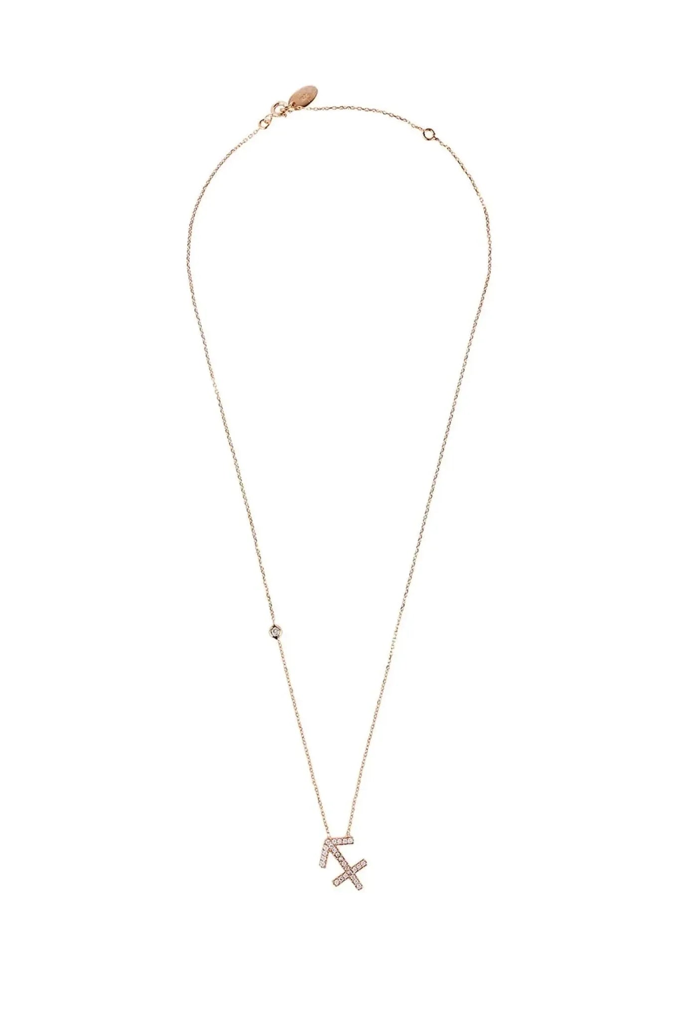 Zodiac Star Sign Pendant Necklace Rose Gold Sagittarius - LATELITA Necklaces
