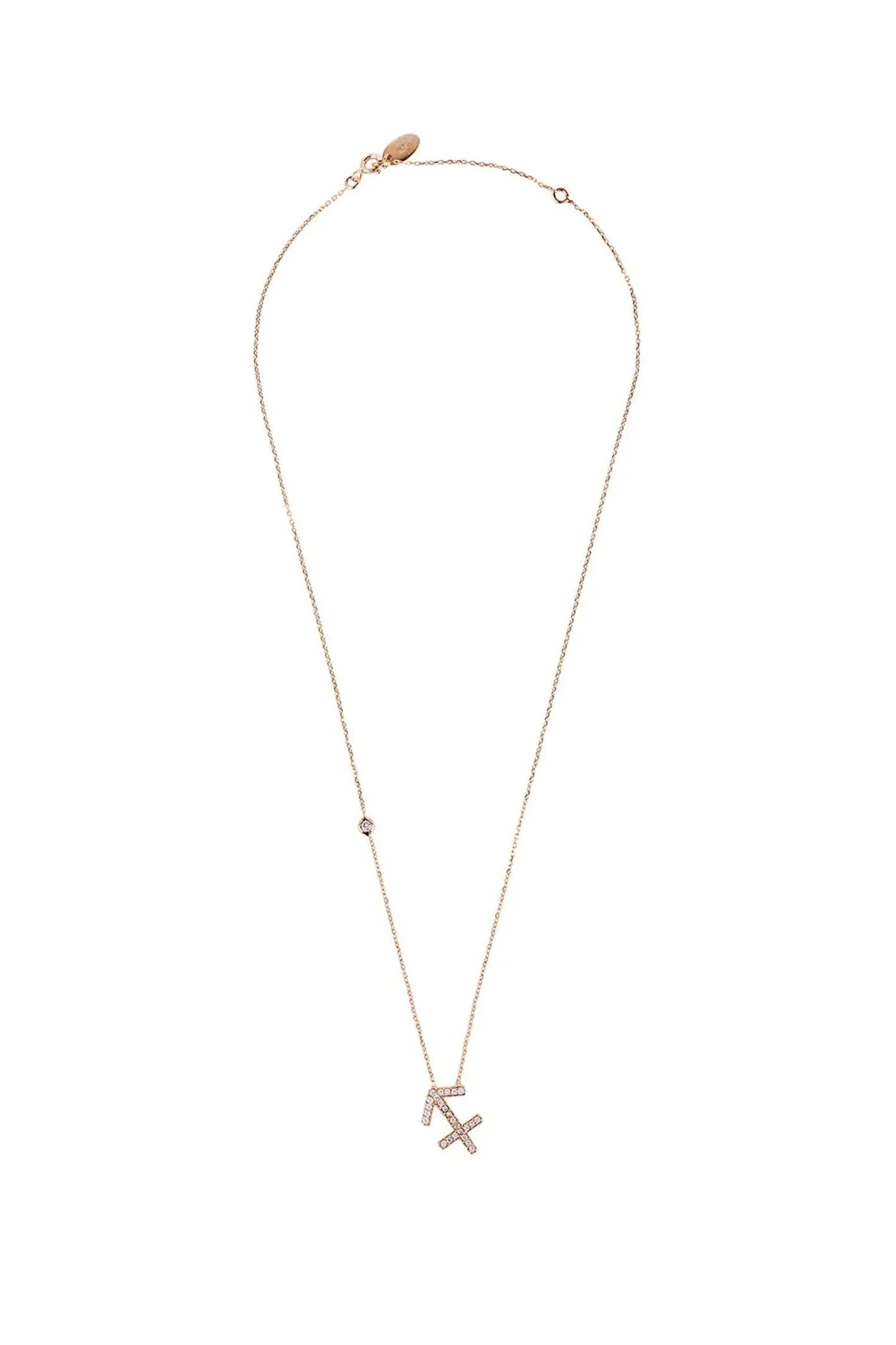 Zodiac Star Sign Pendant Necklace Rose Gold Sagittarius - LATELITA Necklaces