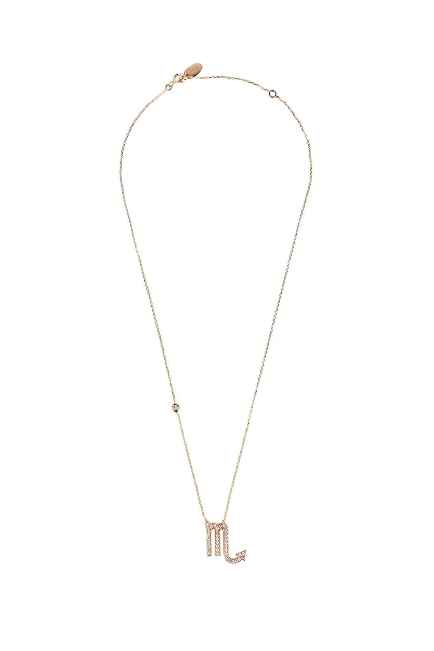Zodiac Star Sign Pendant Necklace Rose Gold Scorpio - LATELITA Necklaces