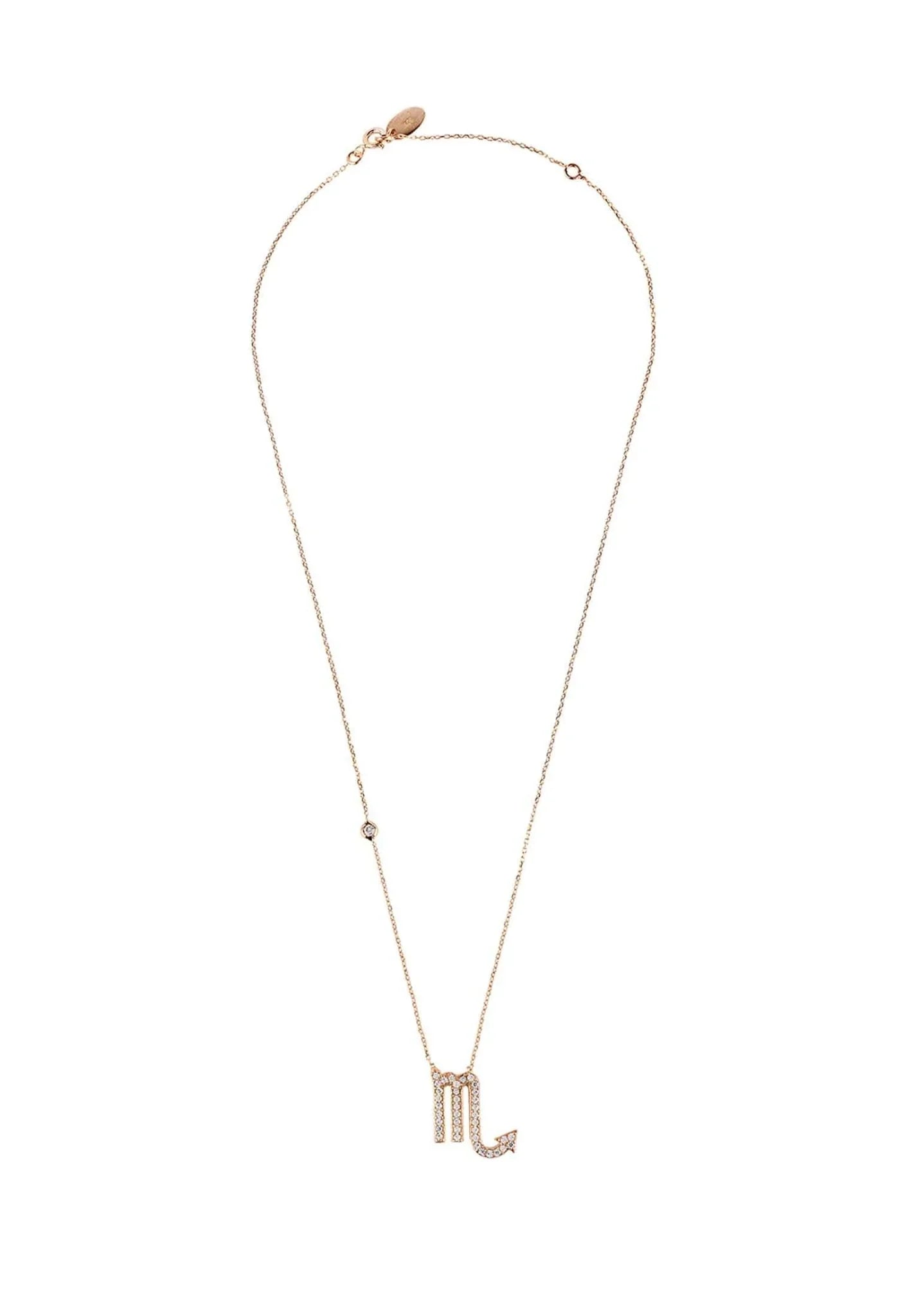 Zodiac Star Sign Pendant Necklace Rose Gold Scorpio - LATELITA Necklaces
