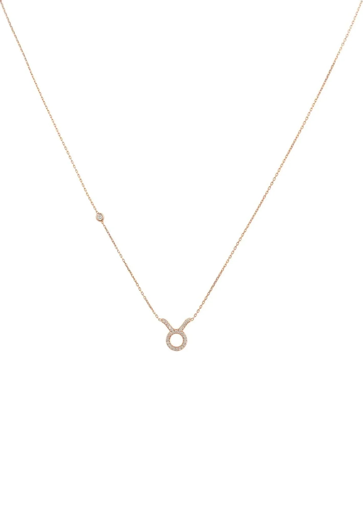 Zodiac Star Sign Pendant Necklace Rose Gold Taurus - LATELITA Necklaces