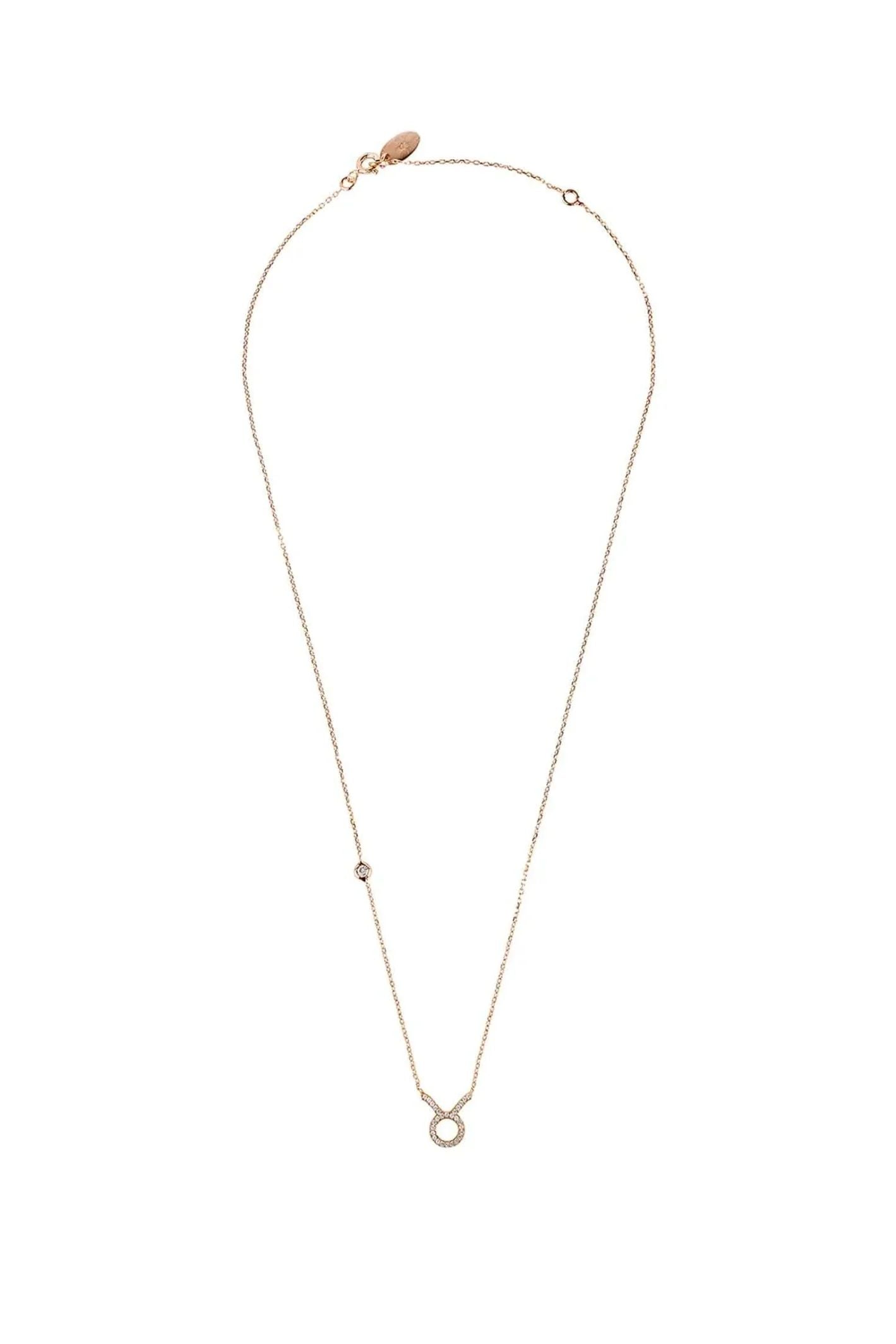 Zodiac Star Sign Pendant Necklace Rose Gold Taurus - LATELITA Necklaces